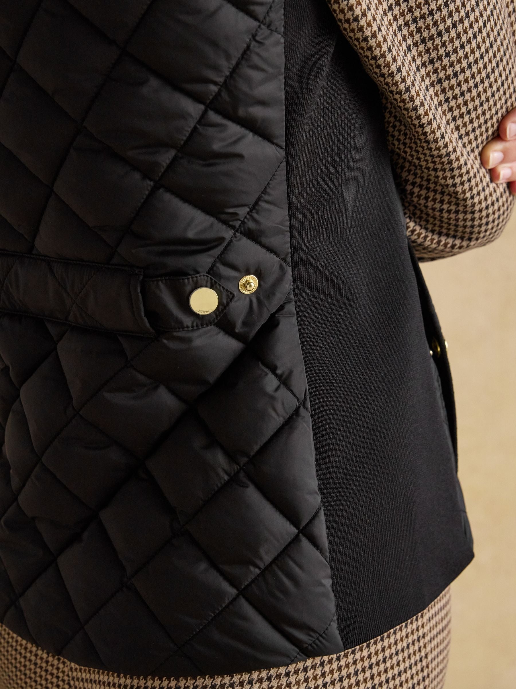 Braemar Luxe Black Showerproof Diamond Quilted Gilet