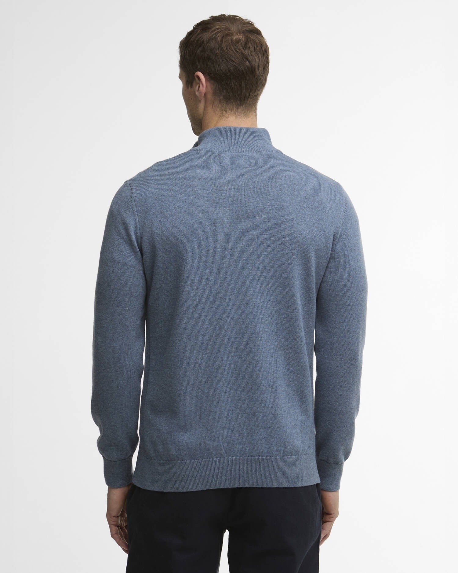 Cotton Quarter-Zip Jumper - Dusk Blue