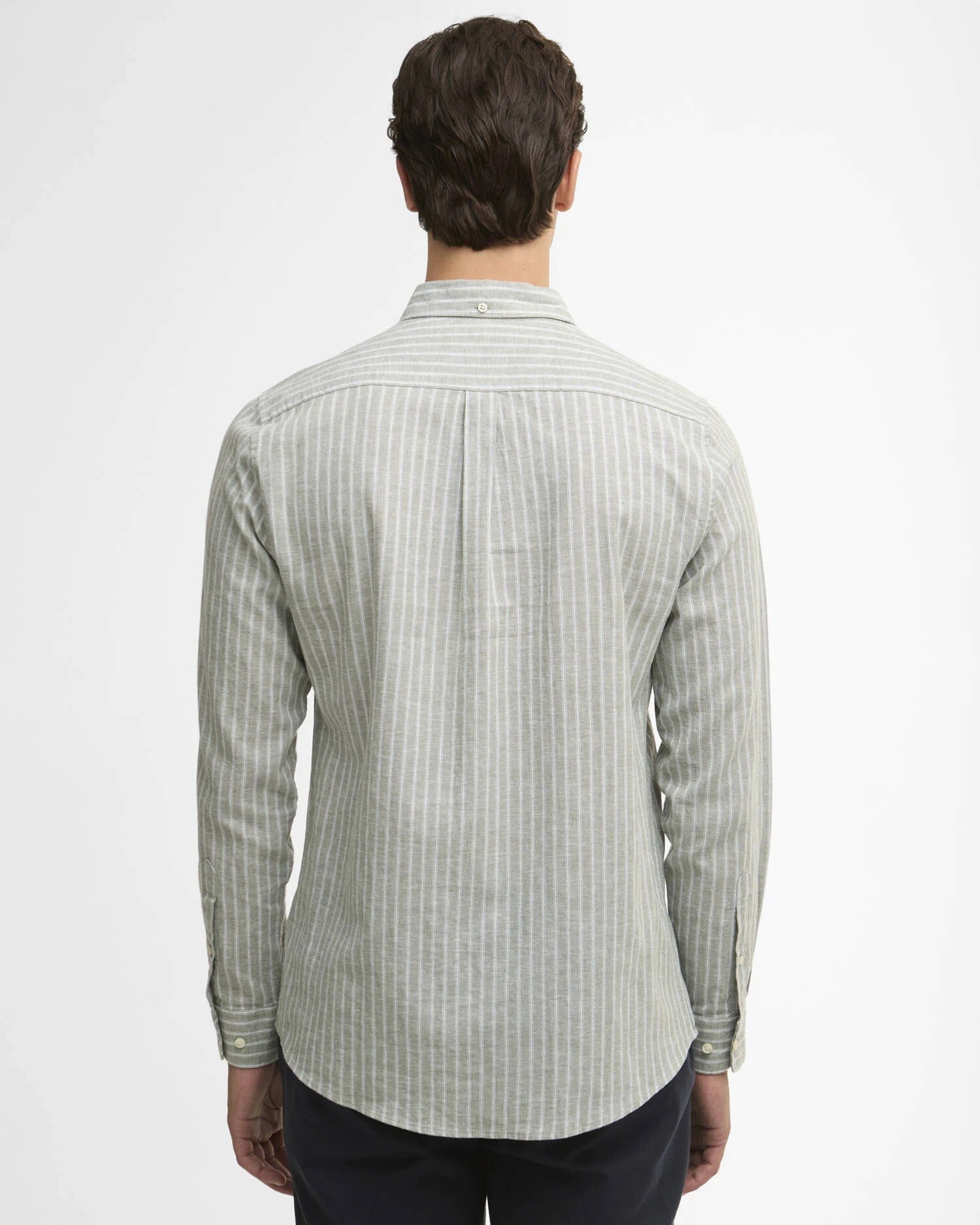 Nelson Striped Long-Sleeved Tailored Shirt - Bleached Olive