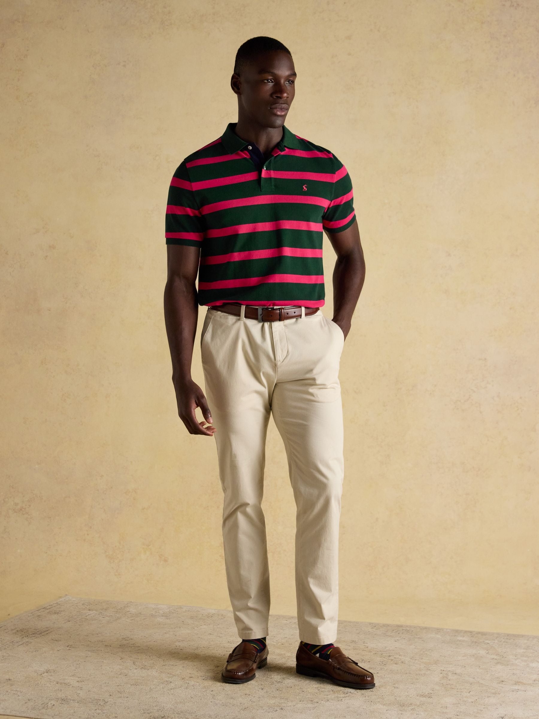 Woody Green & Pink Cotton Pique Polo Shirt