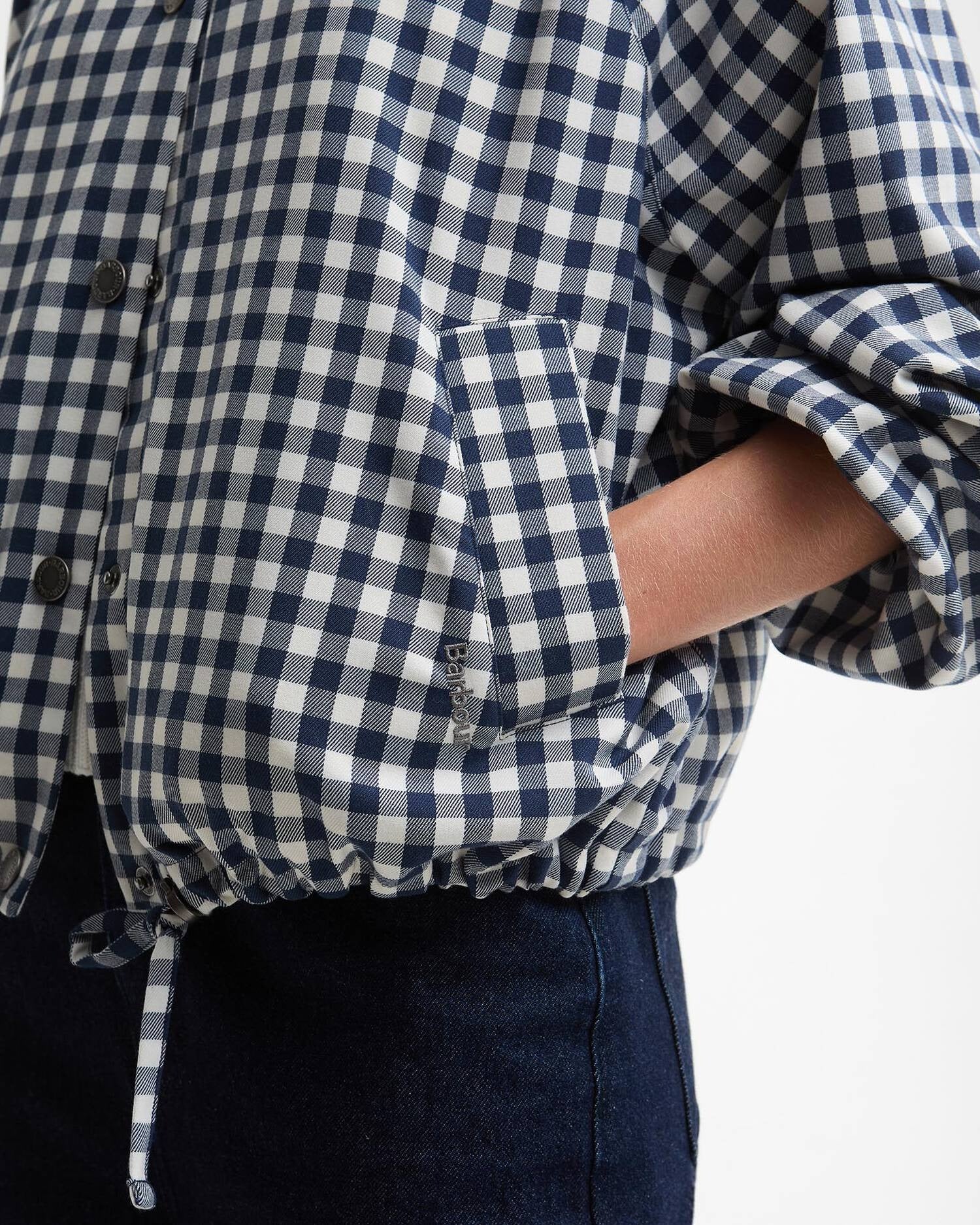 Ovingham Casual Jacket - Gingham Navy/ Neutral