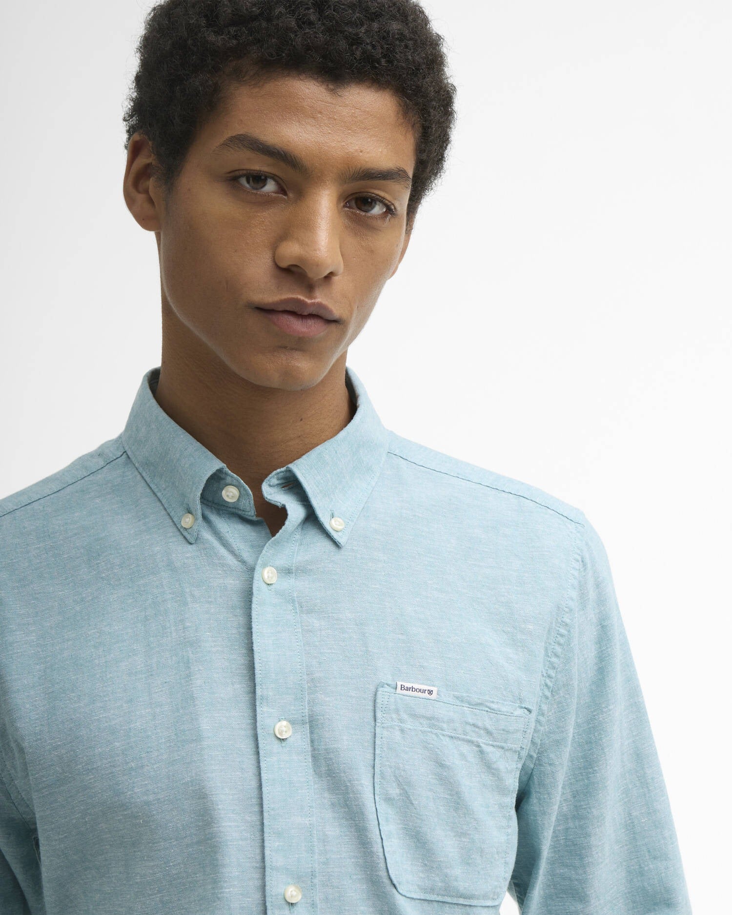 Nelson Tailored Long-Sleeved Shirt - Light Teal