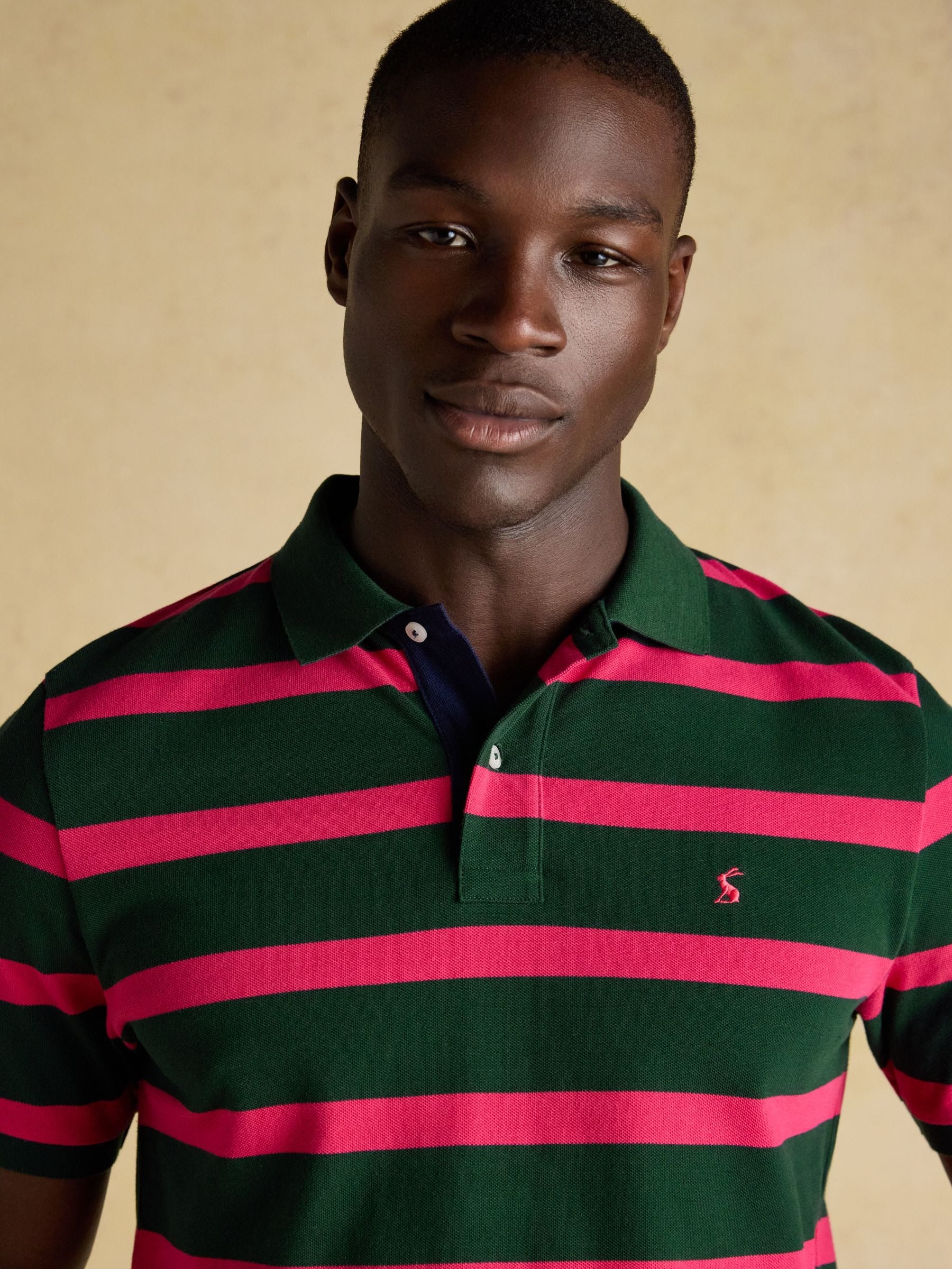 Woody Green & Pink Cotton Pique Polo Shirt