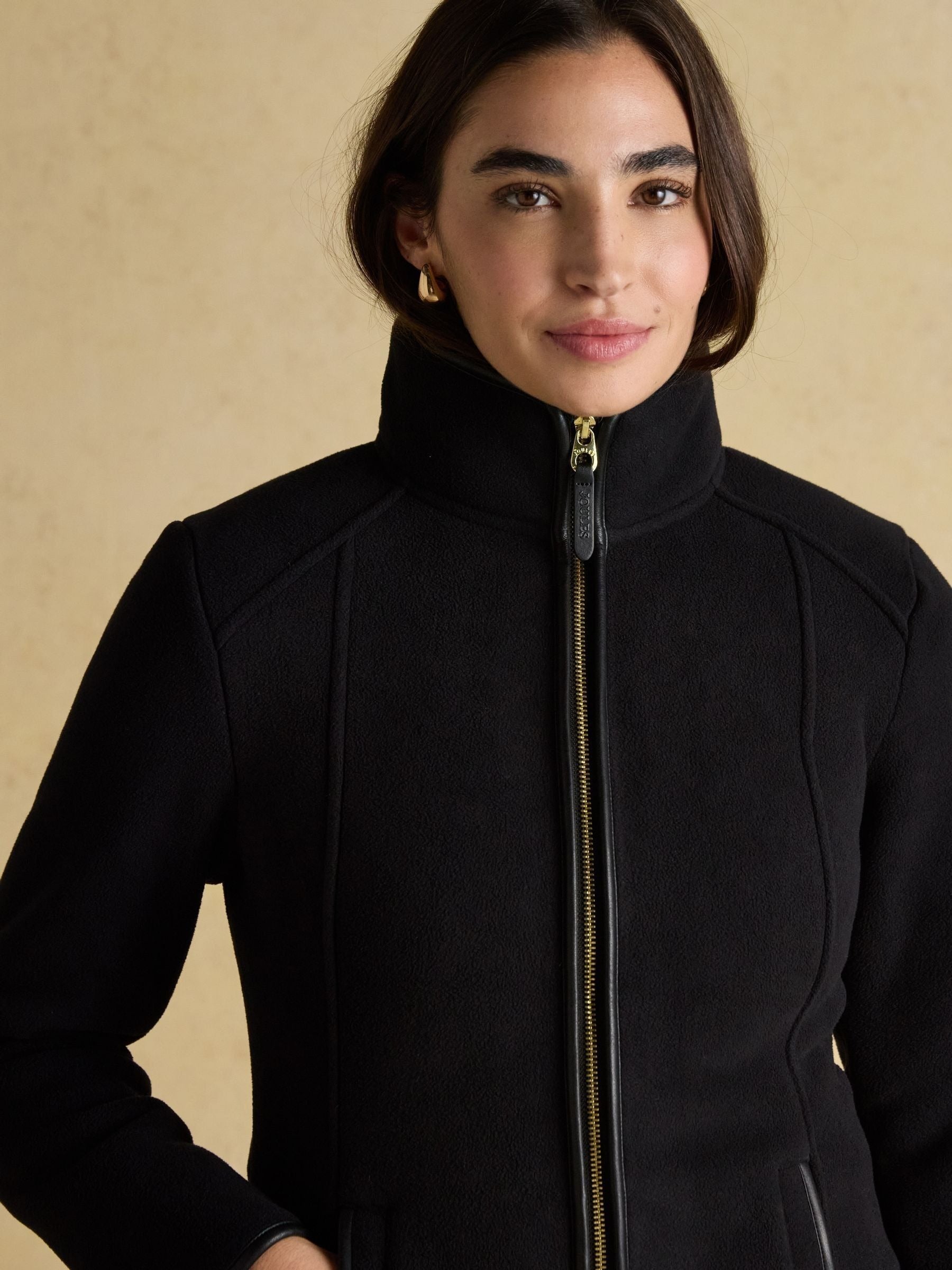 Heritage Black Regular Zip Through Fleece