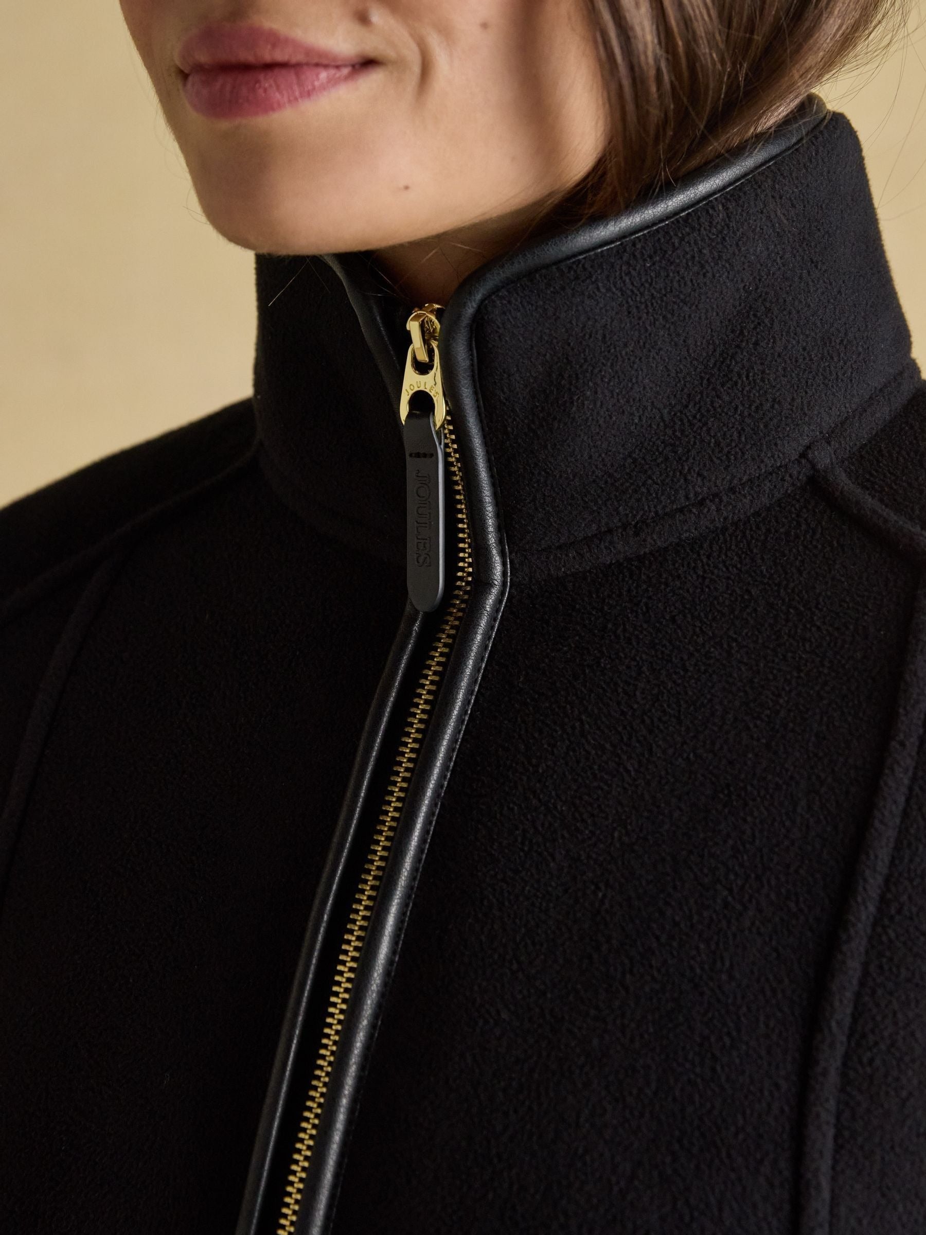 Heritage Black Regular Zip Through Fleece
