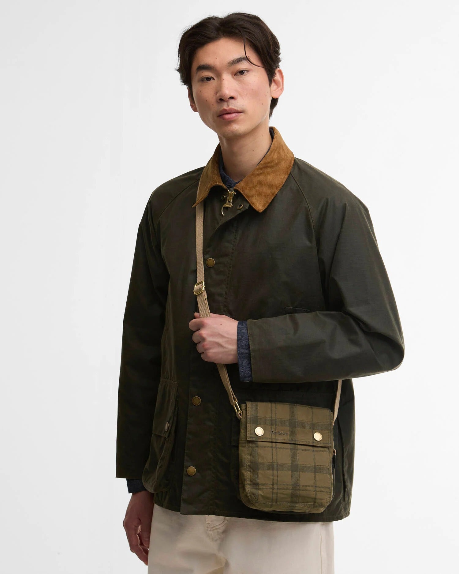 Transport Crossbody Bag - Dusky Green Tartan