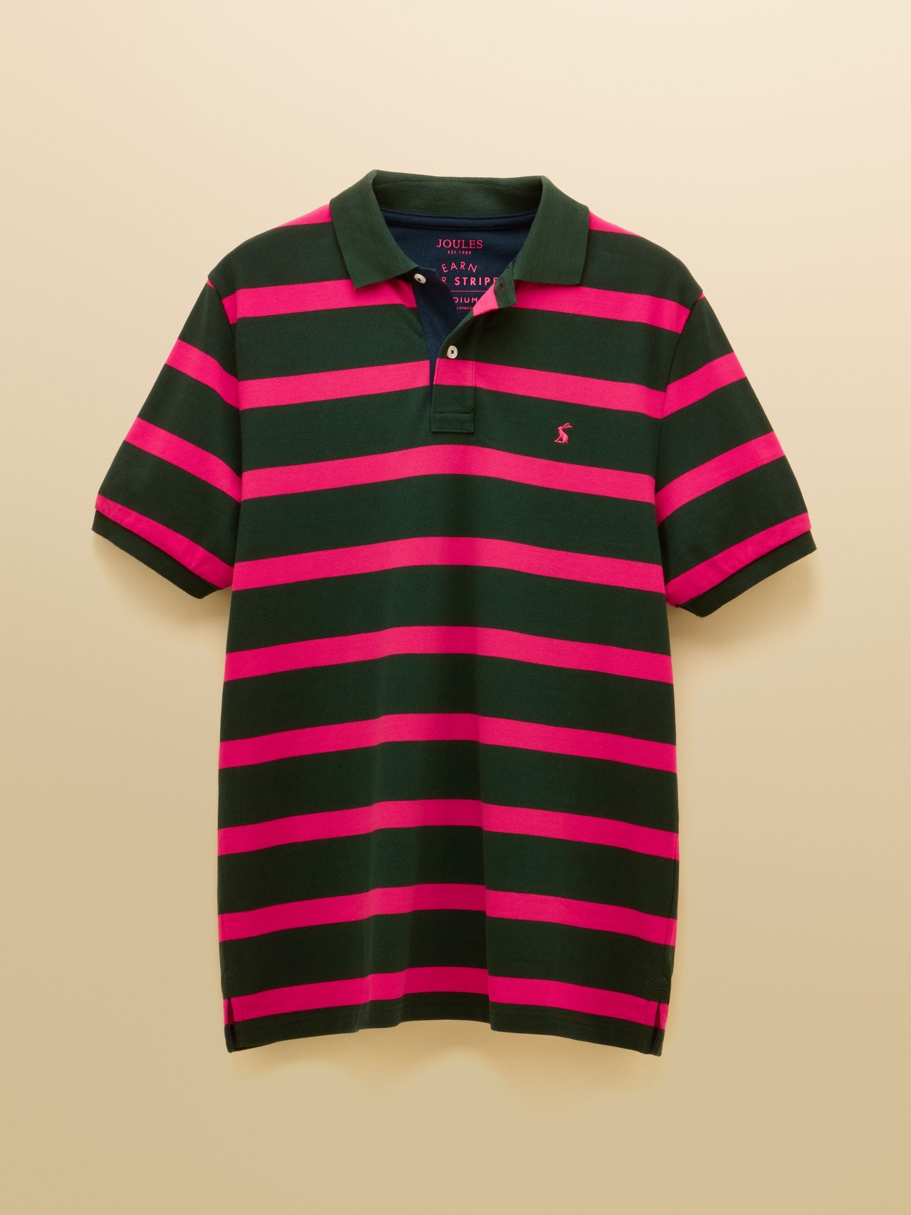 Woody Green & Pink Cotton Pique Polo Shirt