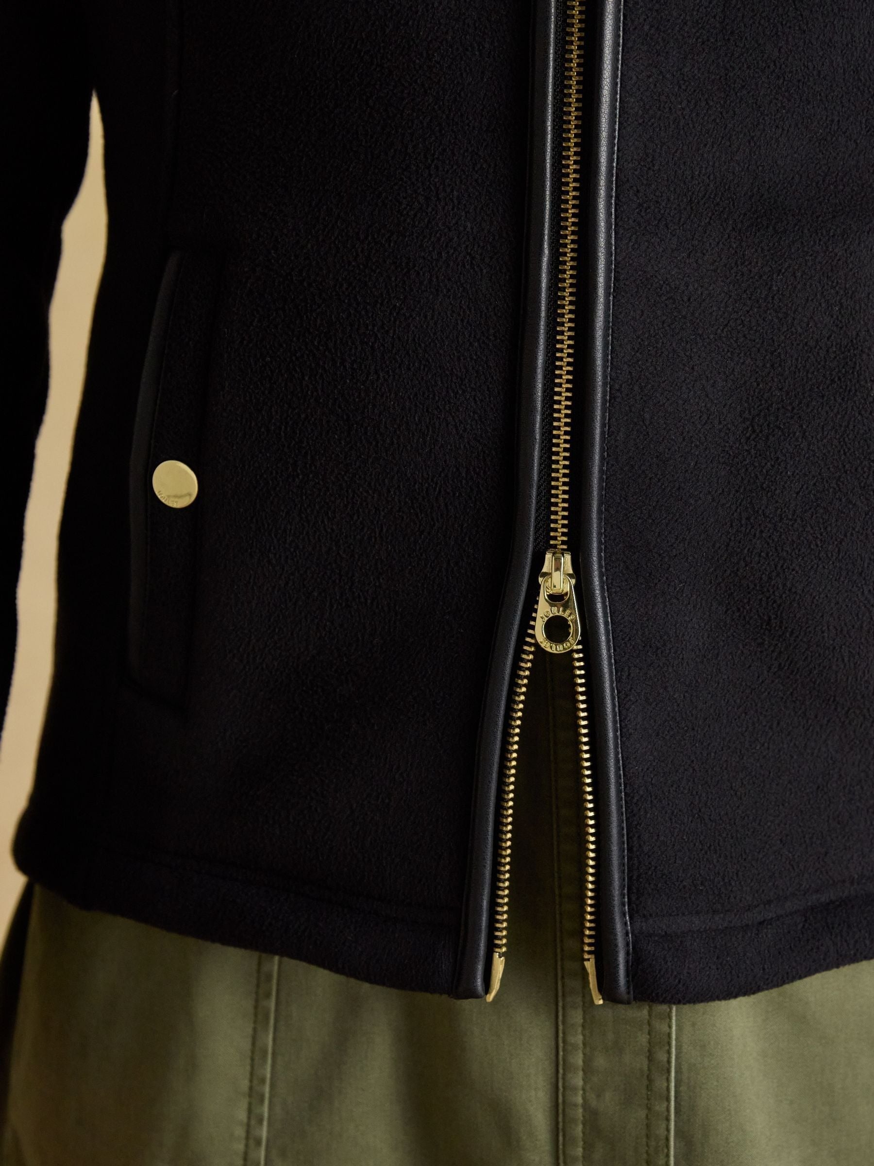 Heritage Black Regular Zip Through Fleece