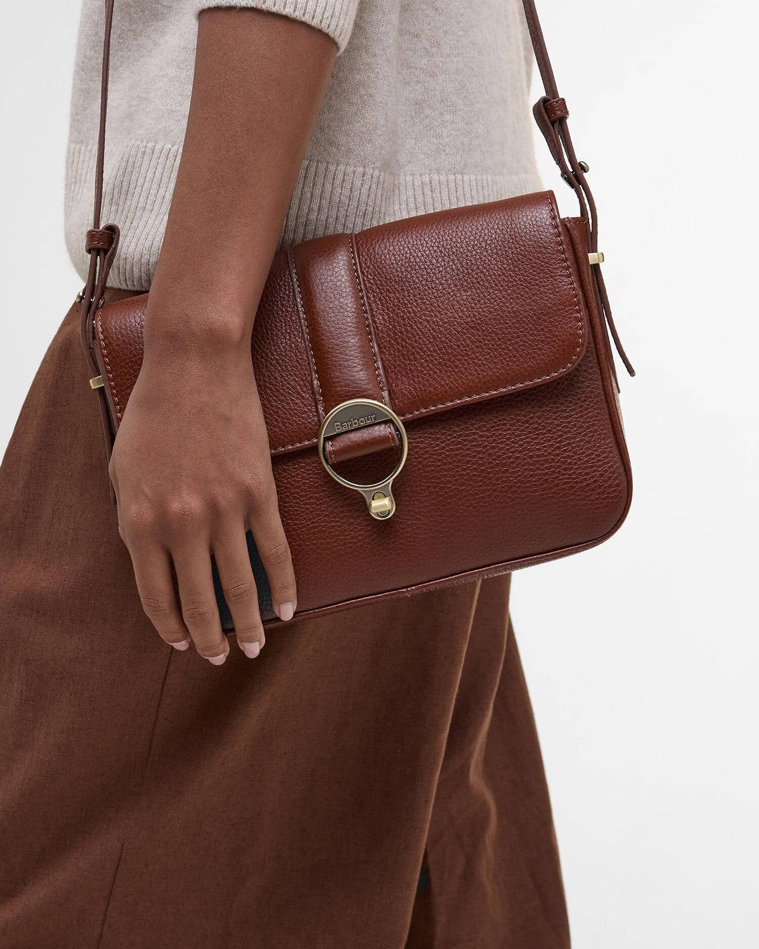 Rosa Leather Crossbody Bag - Brown