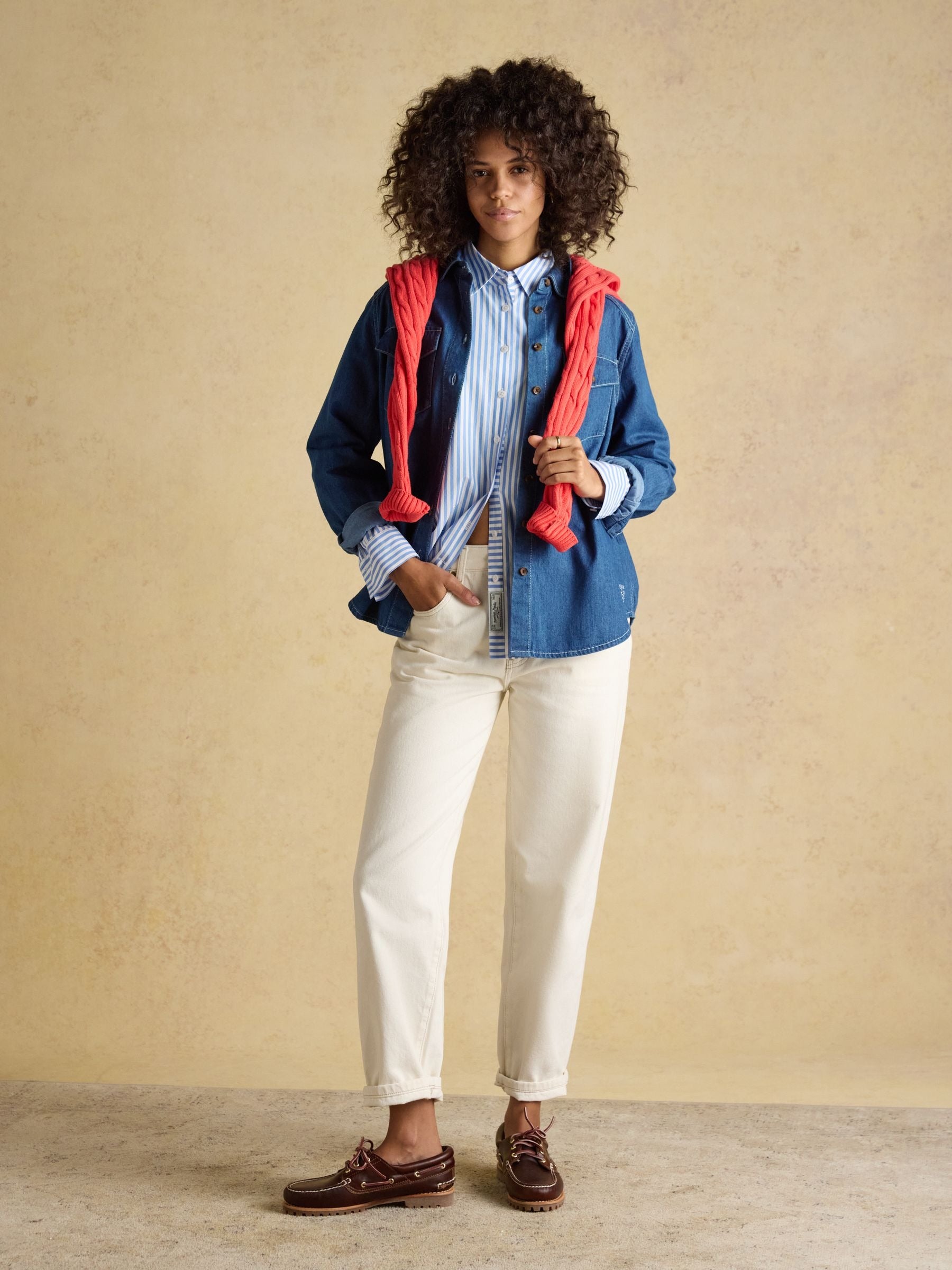 Classic Fit Blue Striped Poplin Shirt