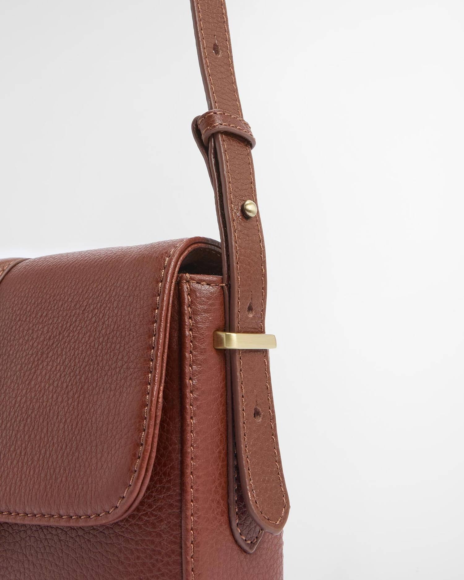 Rosa Leather Crossbody Bag - Brown