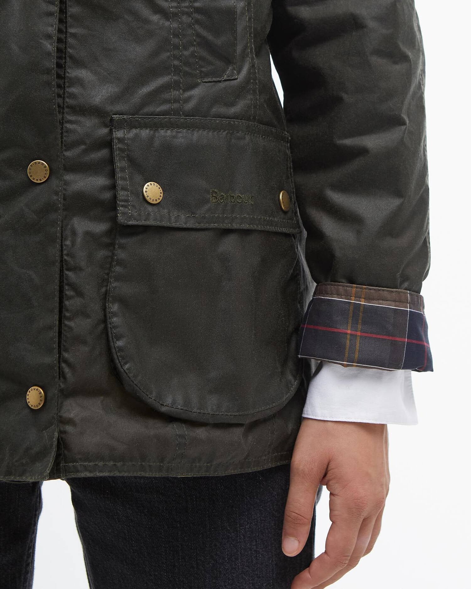 Lightweight Beadnell Waxed Jacket - Archive Olive