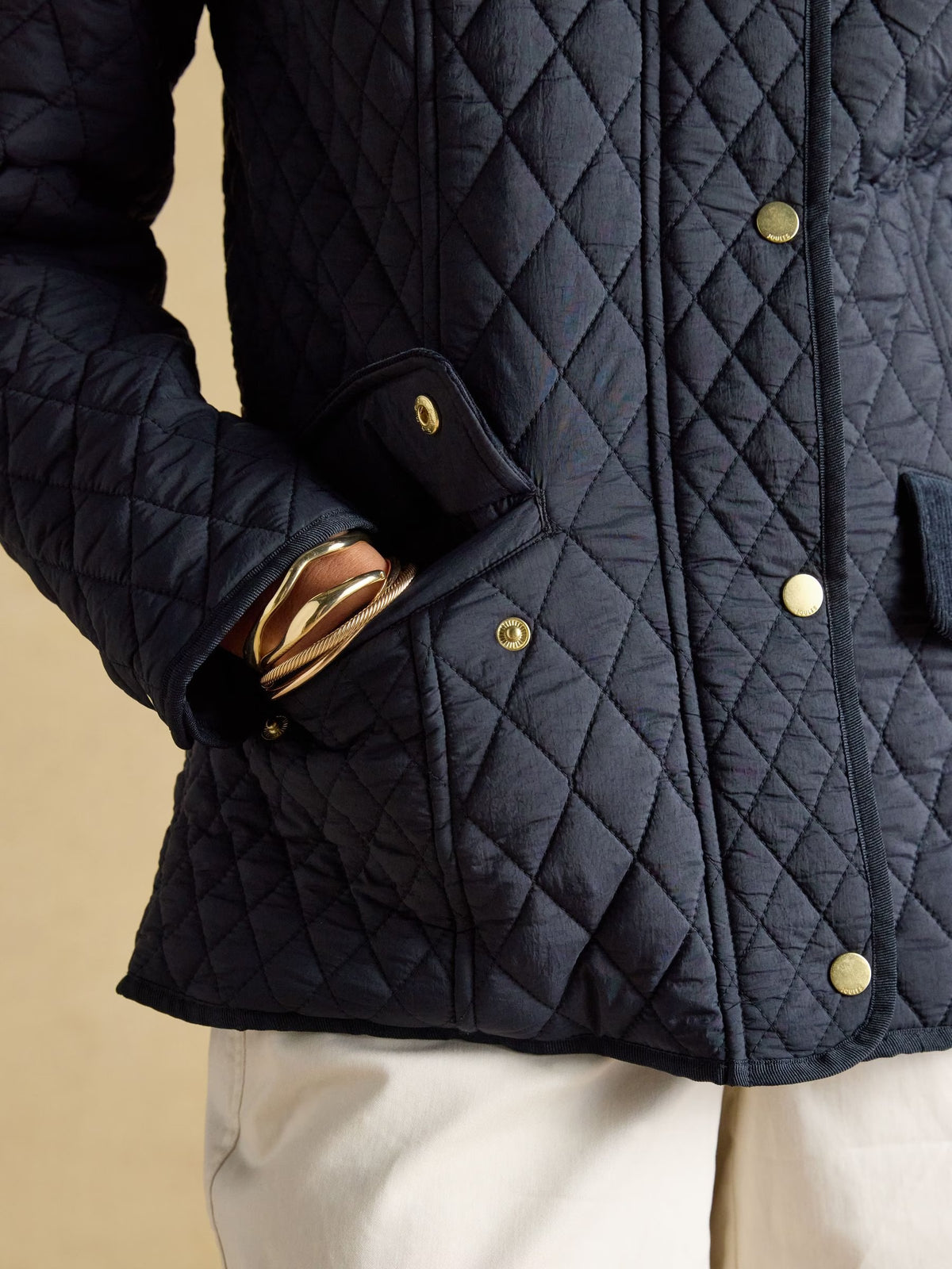 Highclere Navy Showerproof Diamond Quilted Jacket.