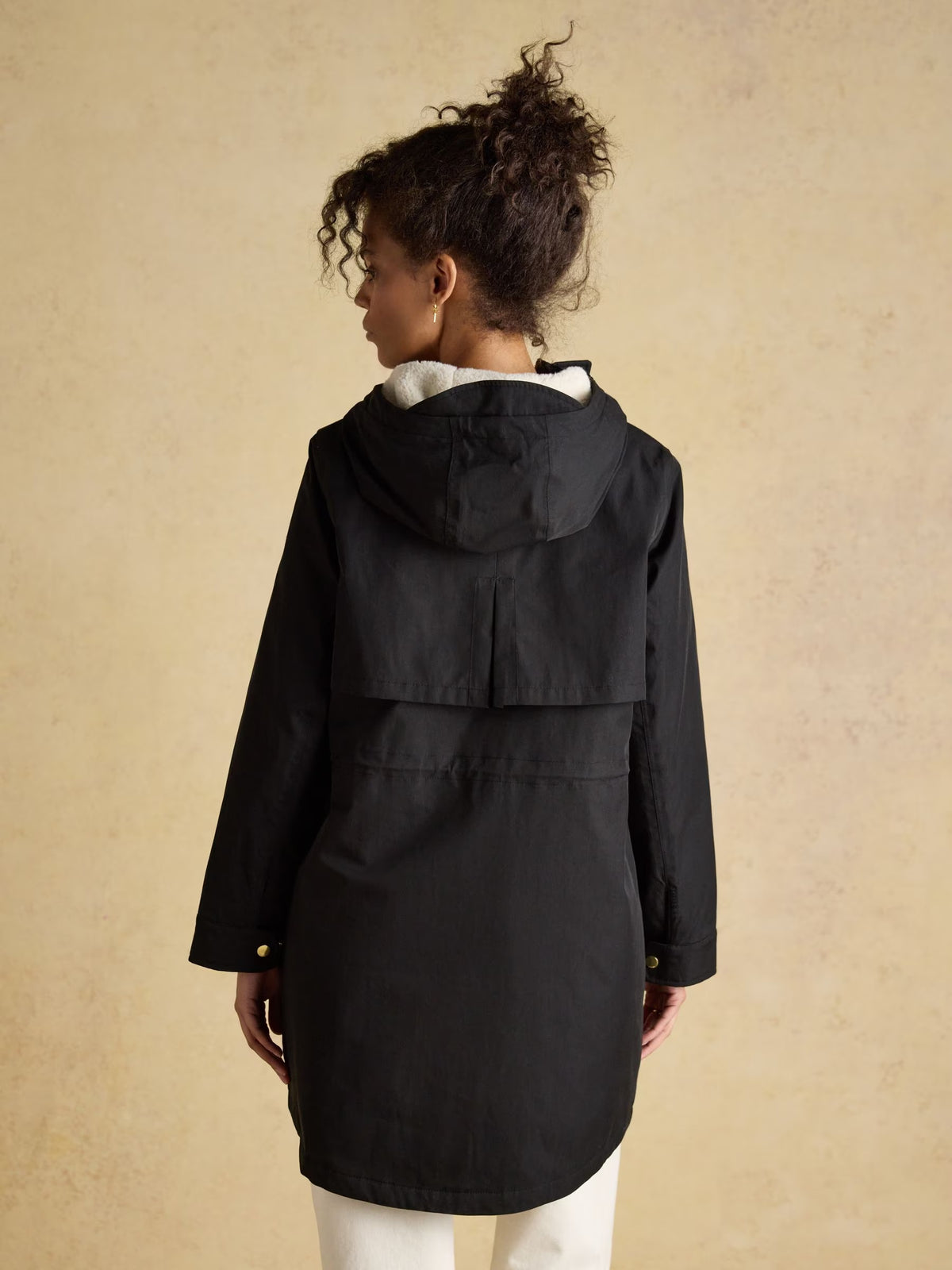 Portwell Cosy Black Fleece Lined Waterproof Raincoat with Hood