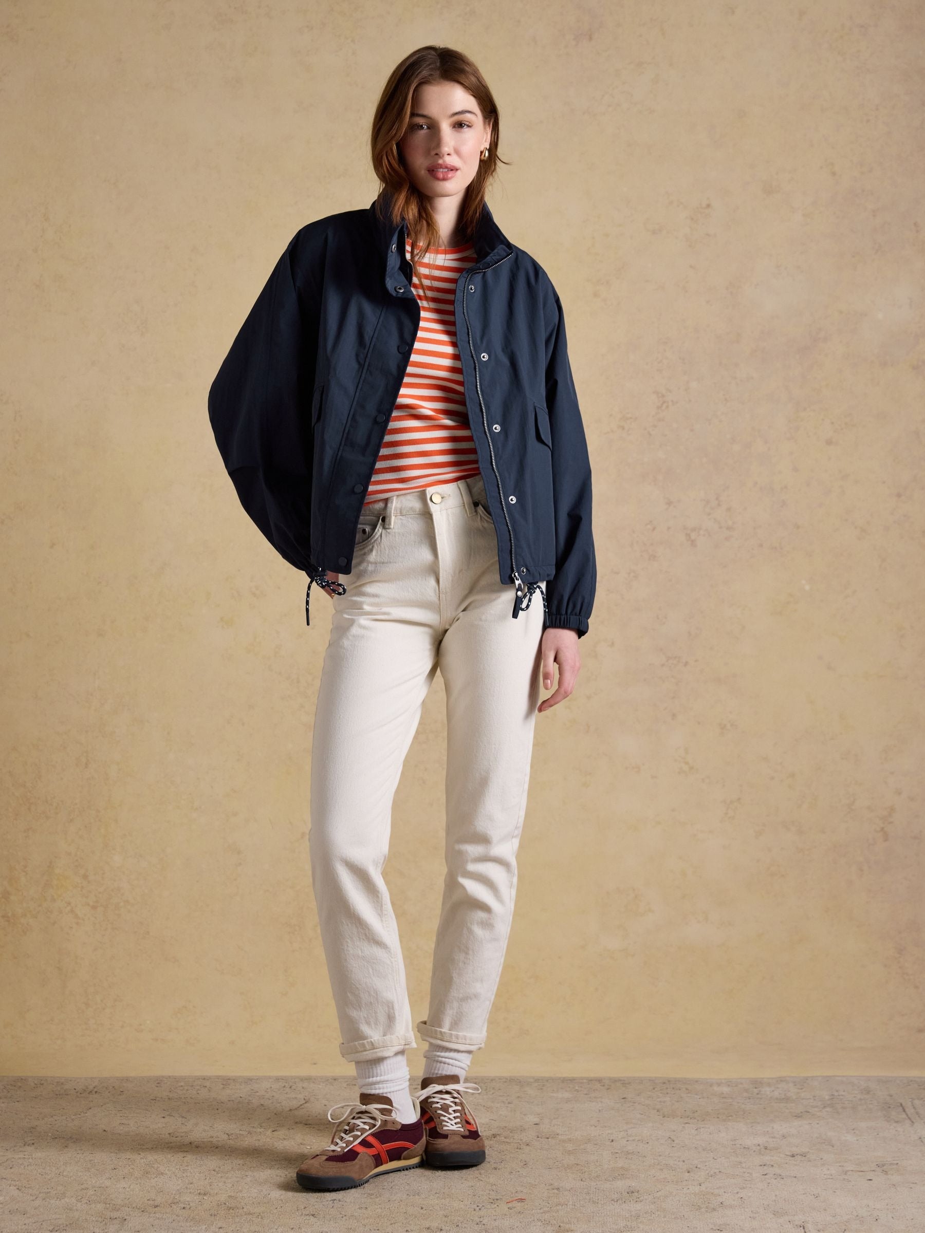 Hove Navy Waterproof Windbreaker Jacket