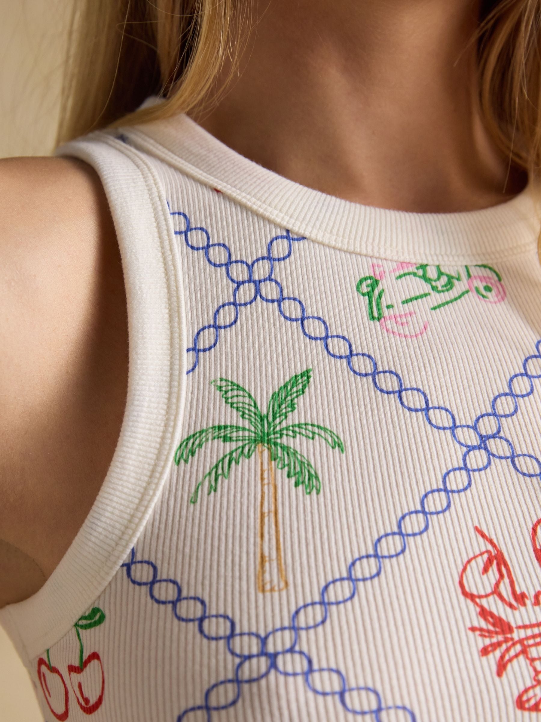 Sofia Summer Icons Ribbed Cotton Rich Jersey Vest