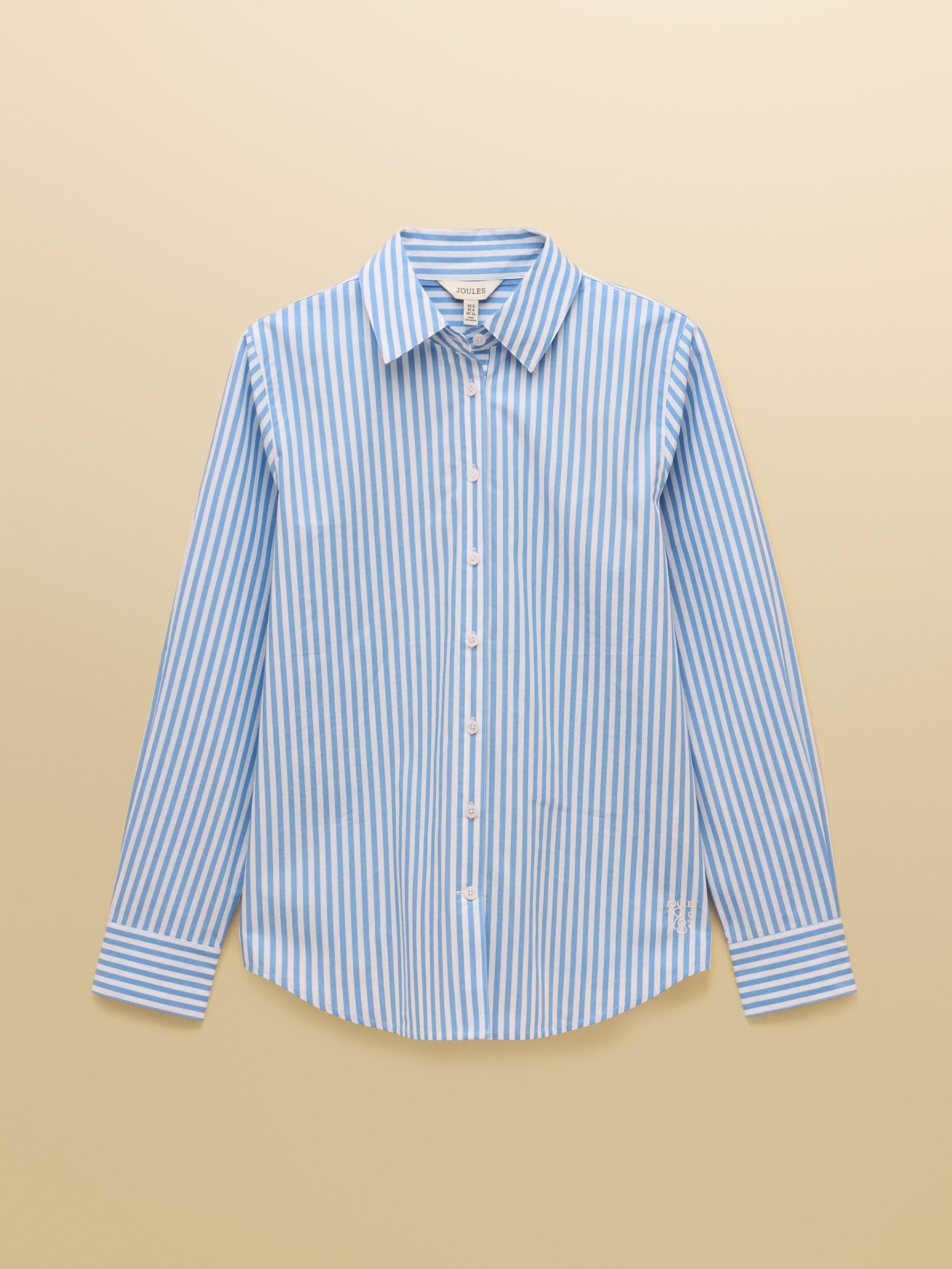 Classic Fit Blue Striped Poplin Shirt