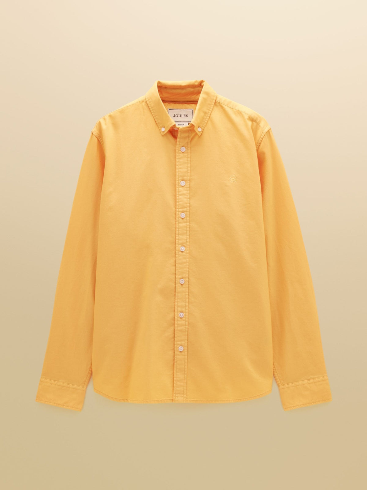 Yellow Garment Dyed Long Sleeve Cotton Shirt