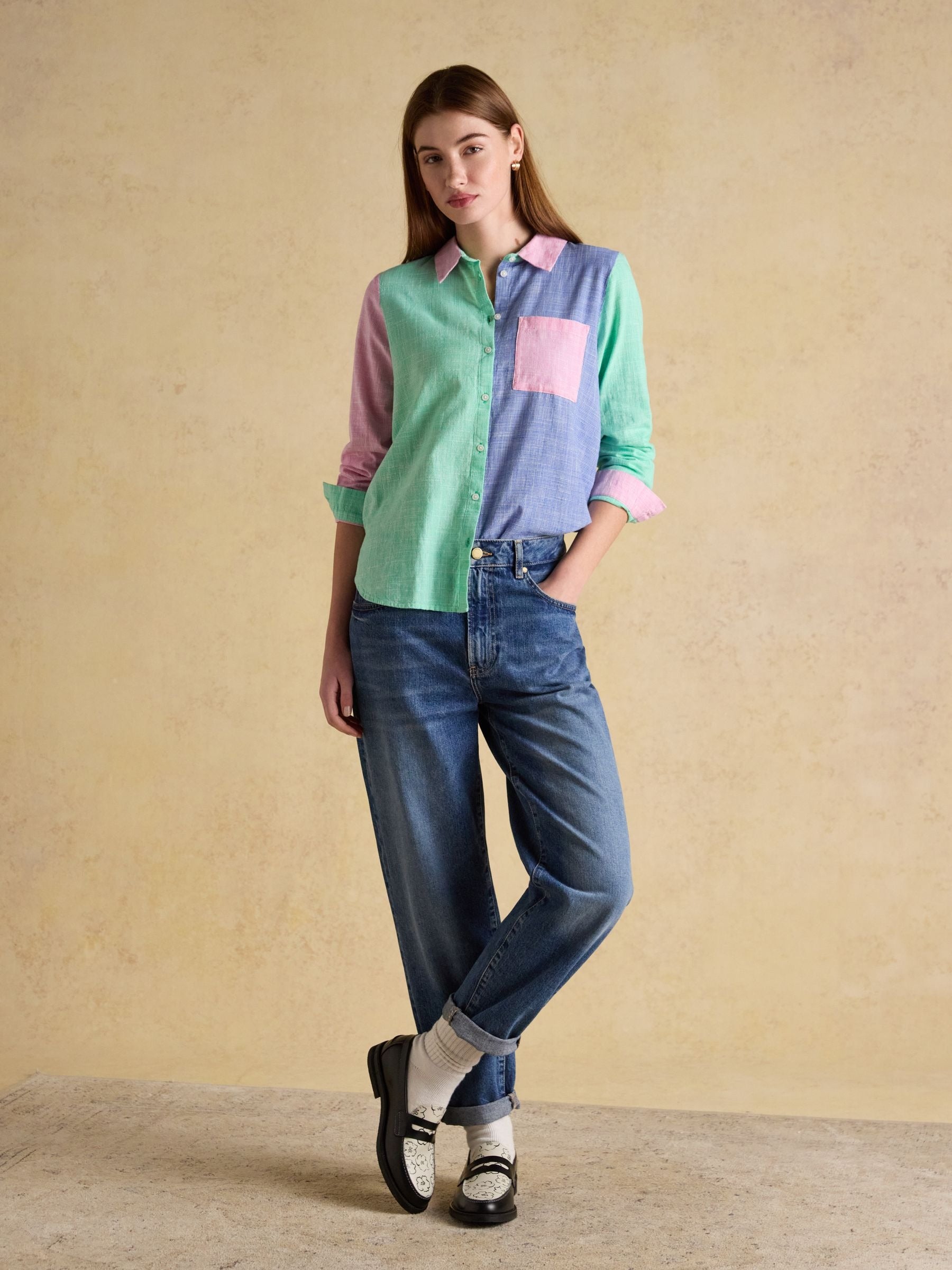 Ida Hotch Potch Long Sleeve Cotton Shirt