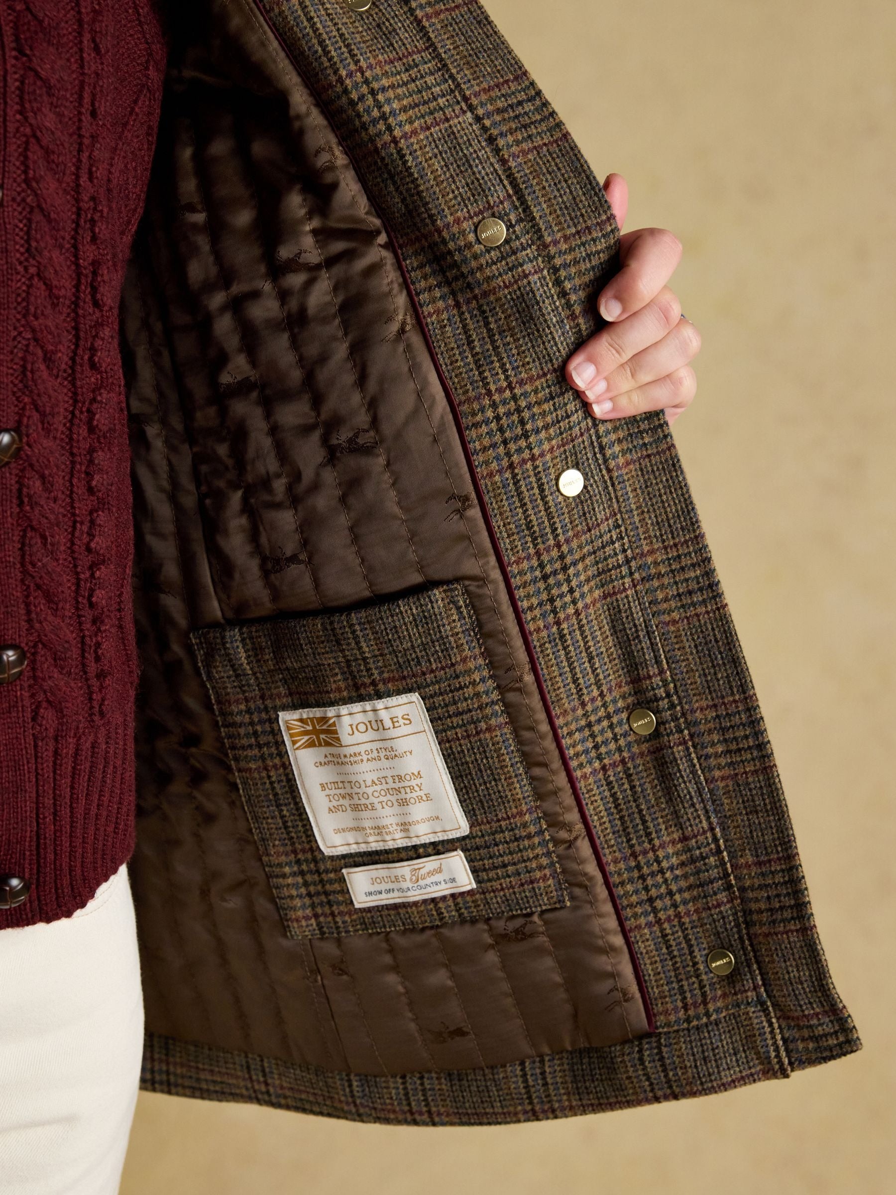 Contemporary Brown Check Tweed Fieldcoat