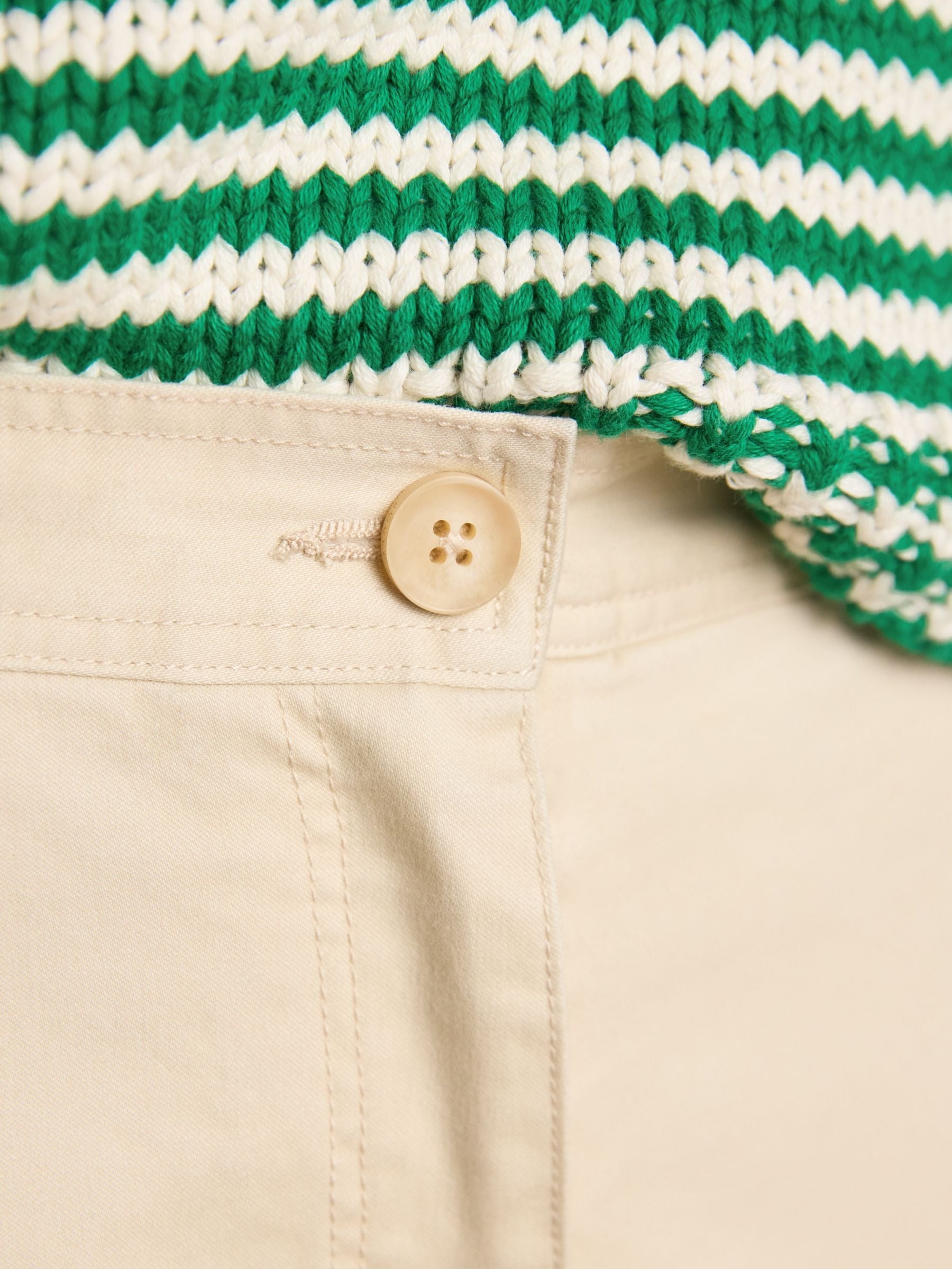 Sand Slim Fit Chino Trousers with Elasticated Waist