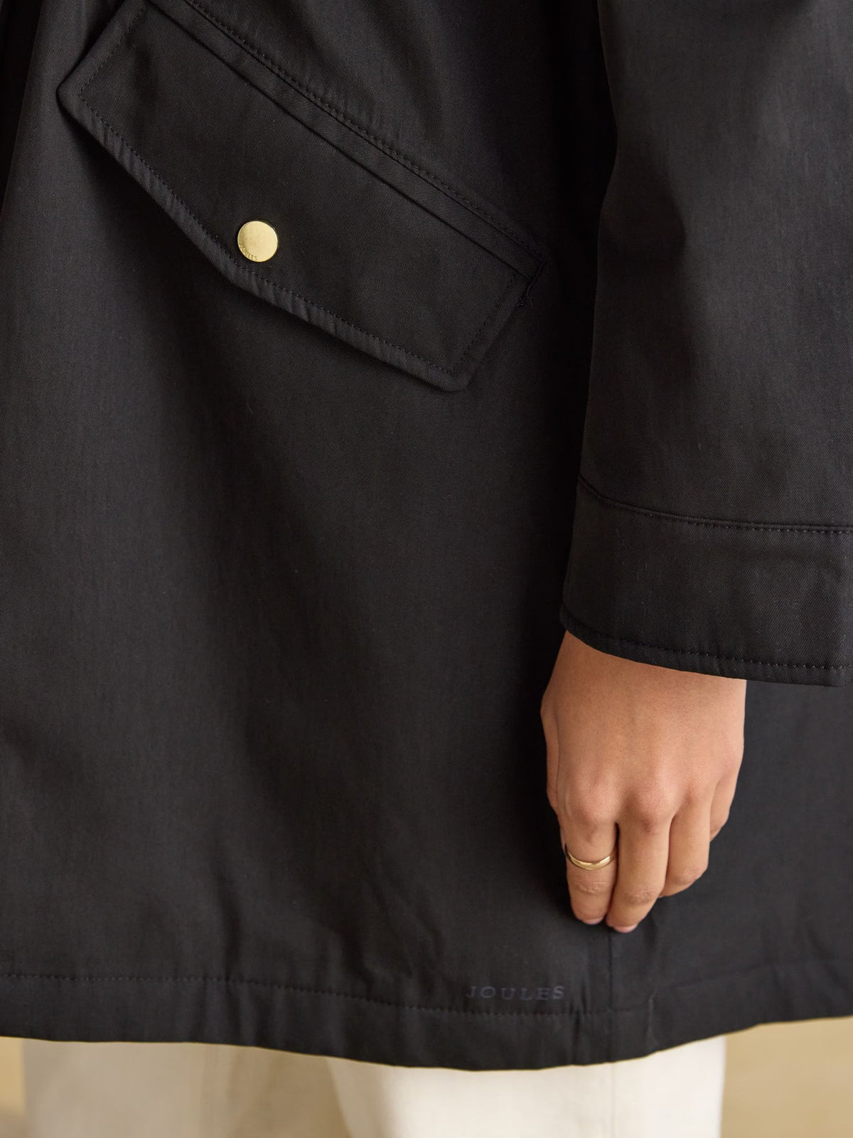 Portwell Cosy Black Fleece Lined Waterproof Raincoat with Hood