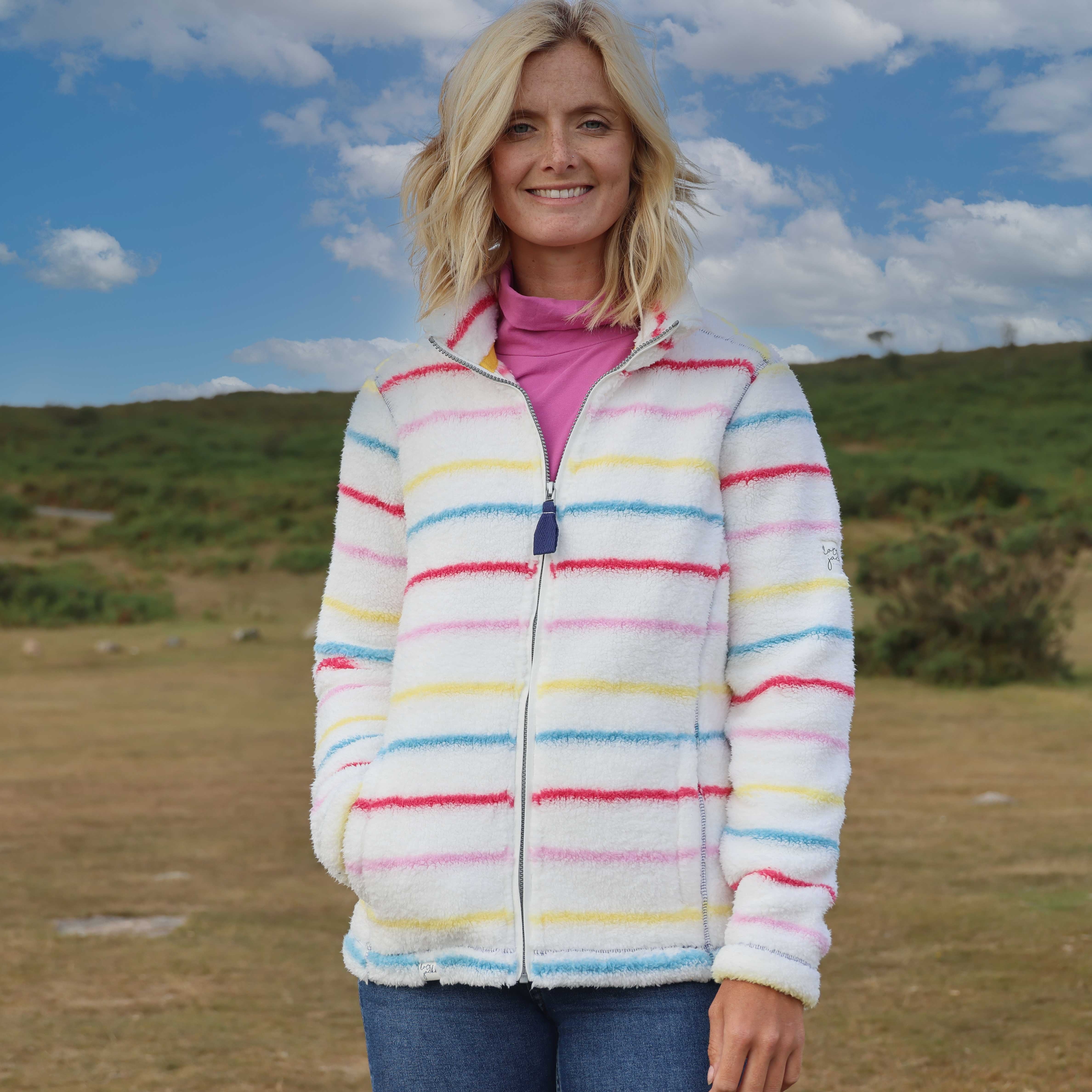 LJ157S - Striped Full Zip Snug - Winter Brights