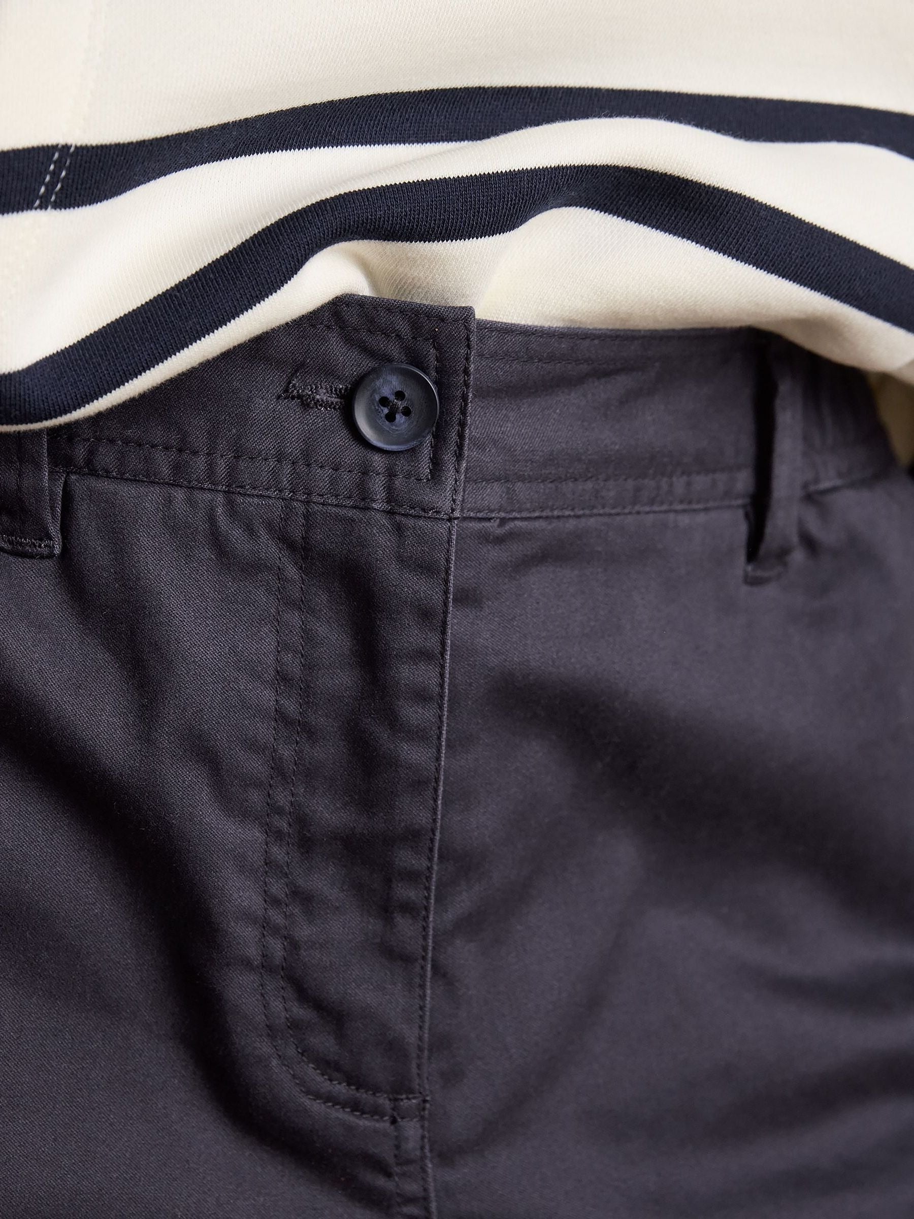 Navy Chino Shorts with Elasticated Waist