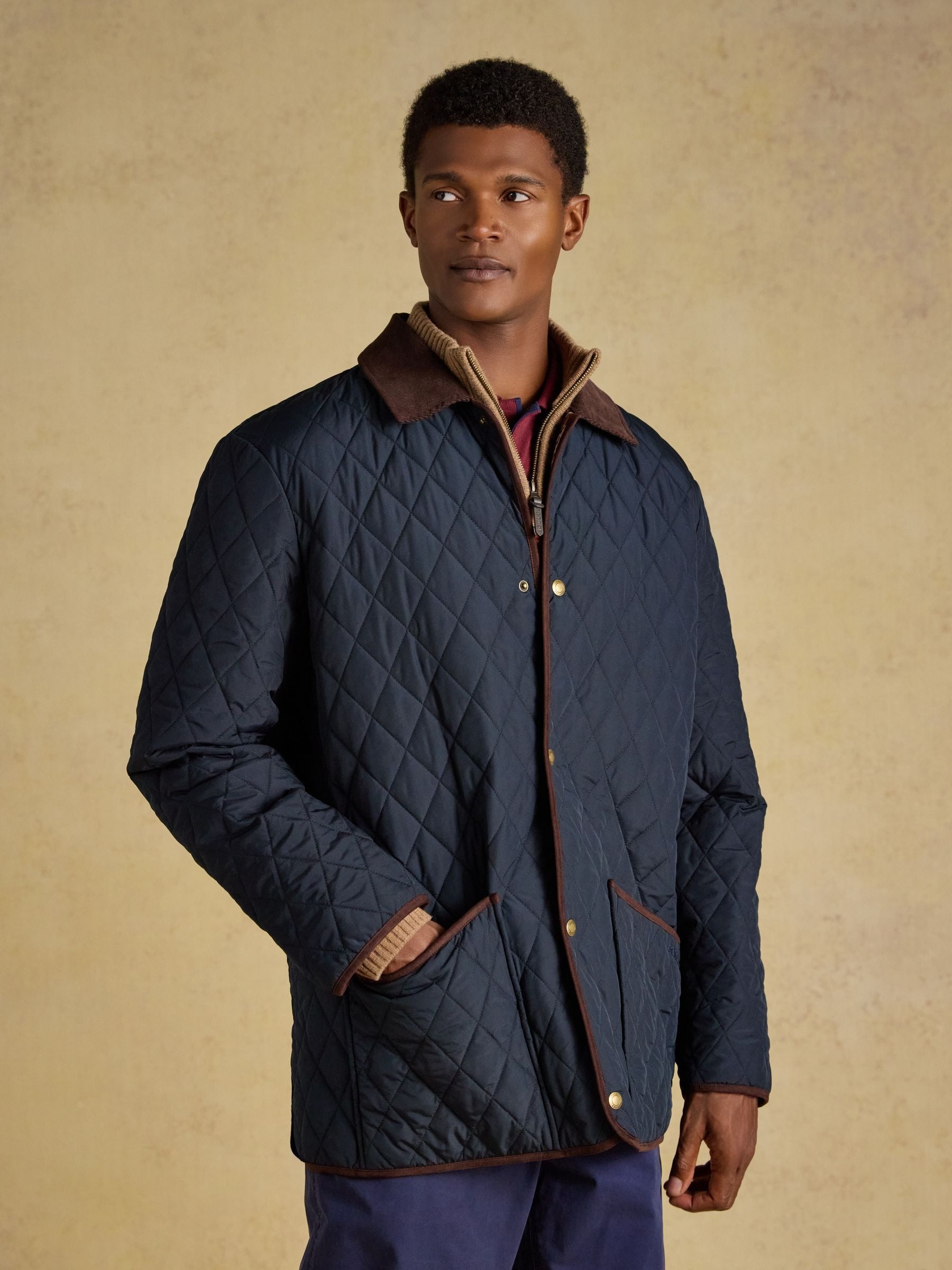 Navy Quilted Jacket