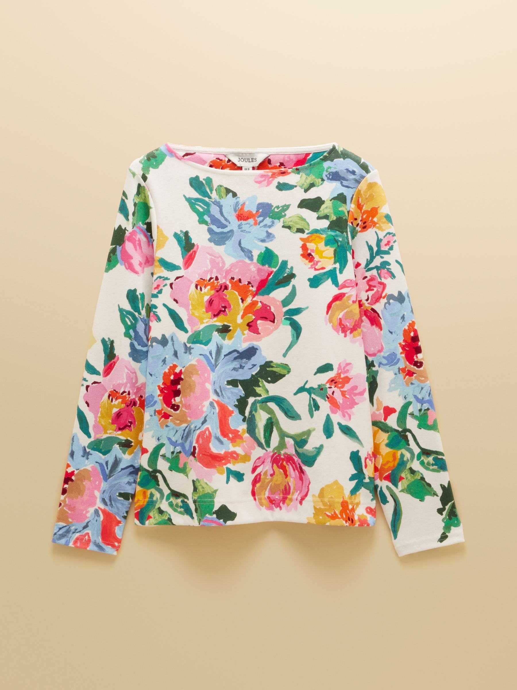 Harbour Artist Floral Printed Boat Neck Breton Top