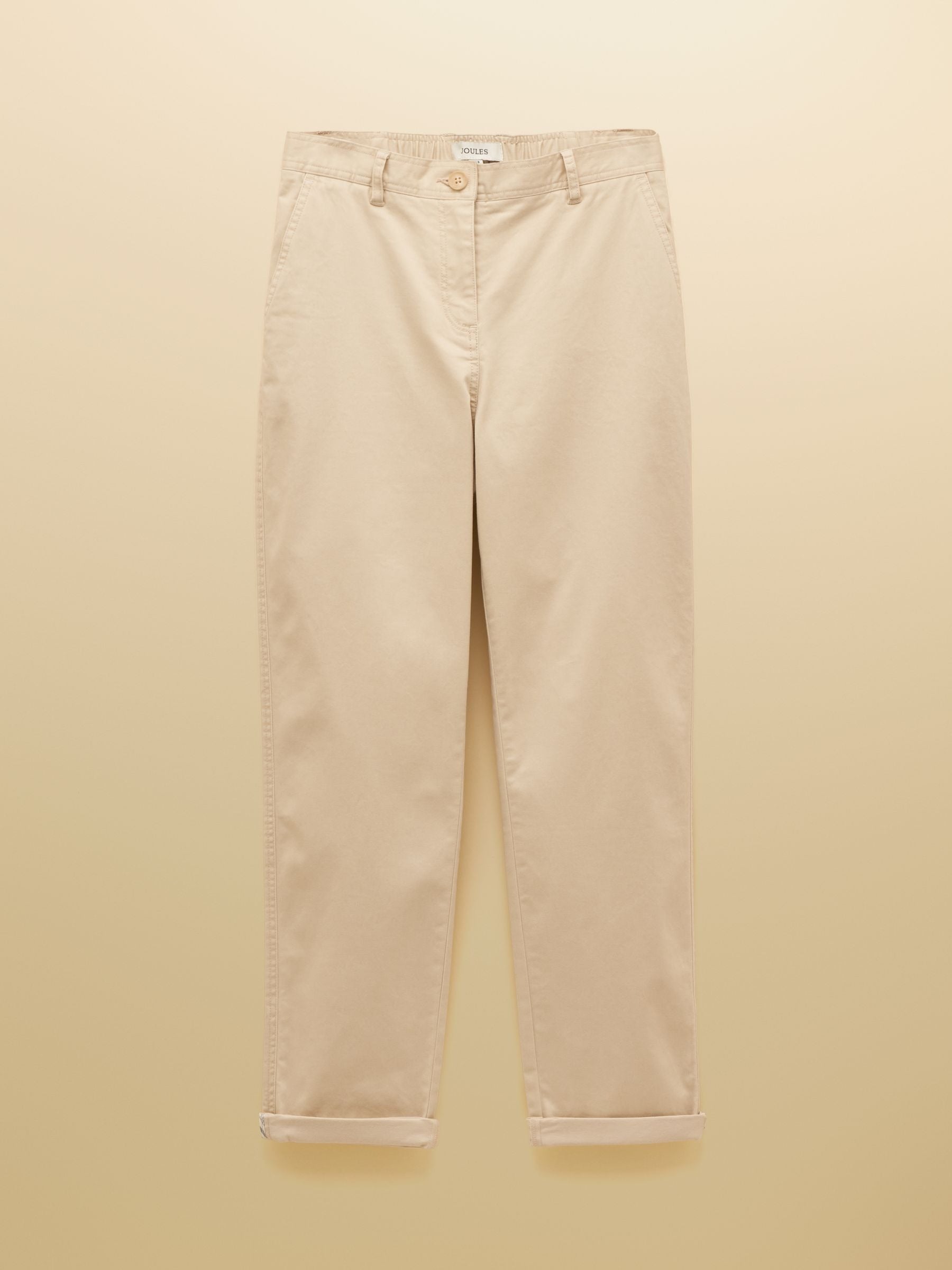 Sand Slim Fit Chino Trousers with Elasticated Waist