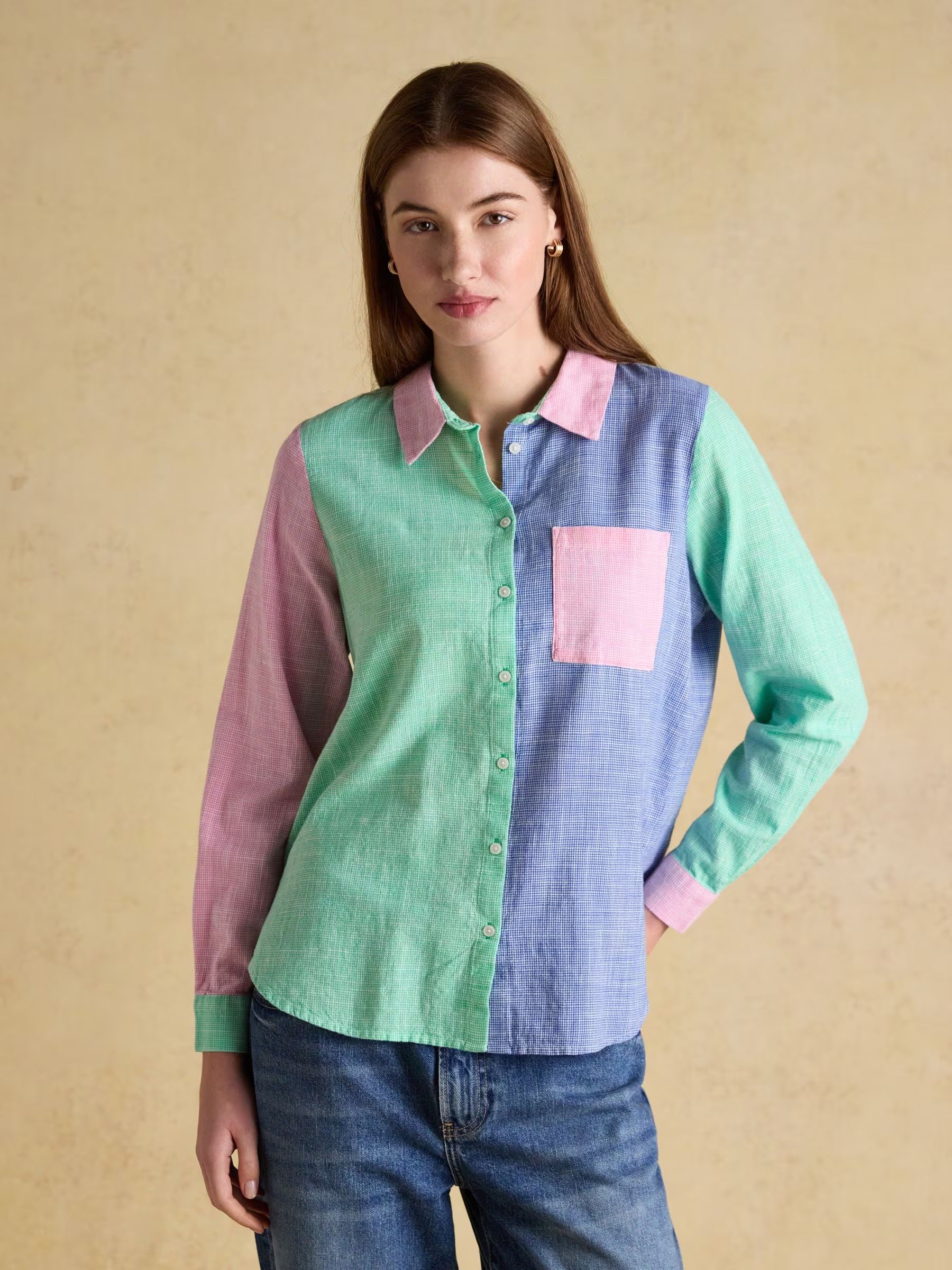 Ida Hotch Potch Long Sleeve Cotton Shirt