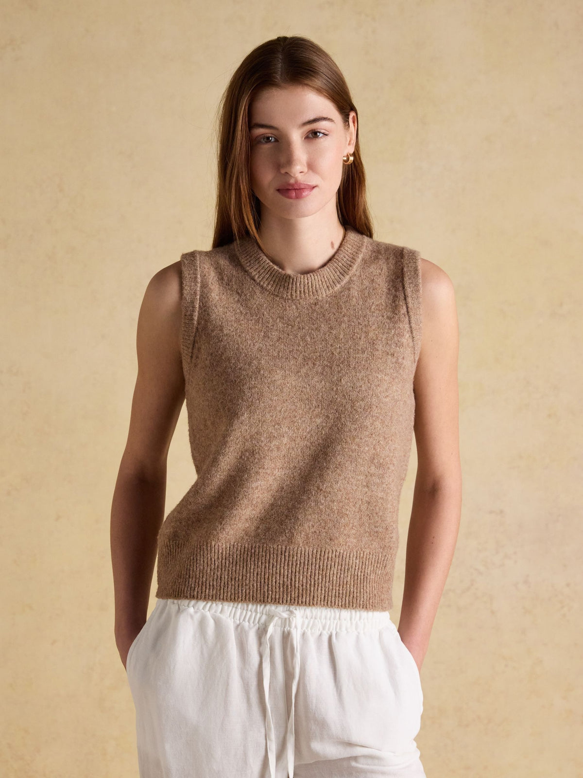 Holly Tan Knitted Vest