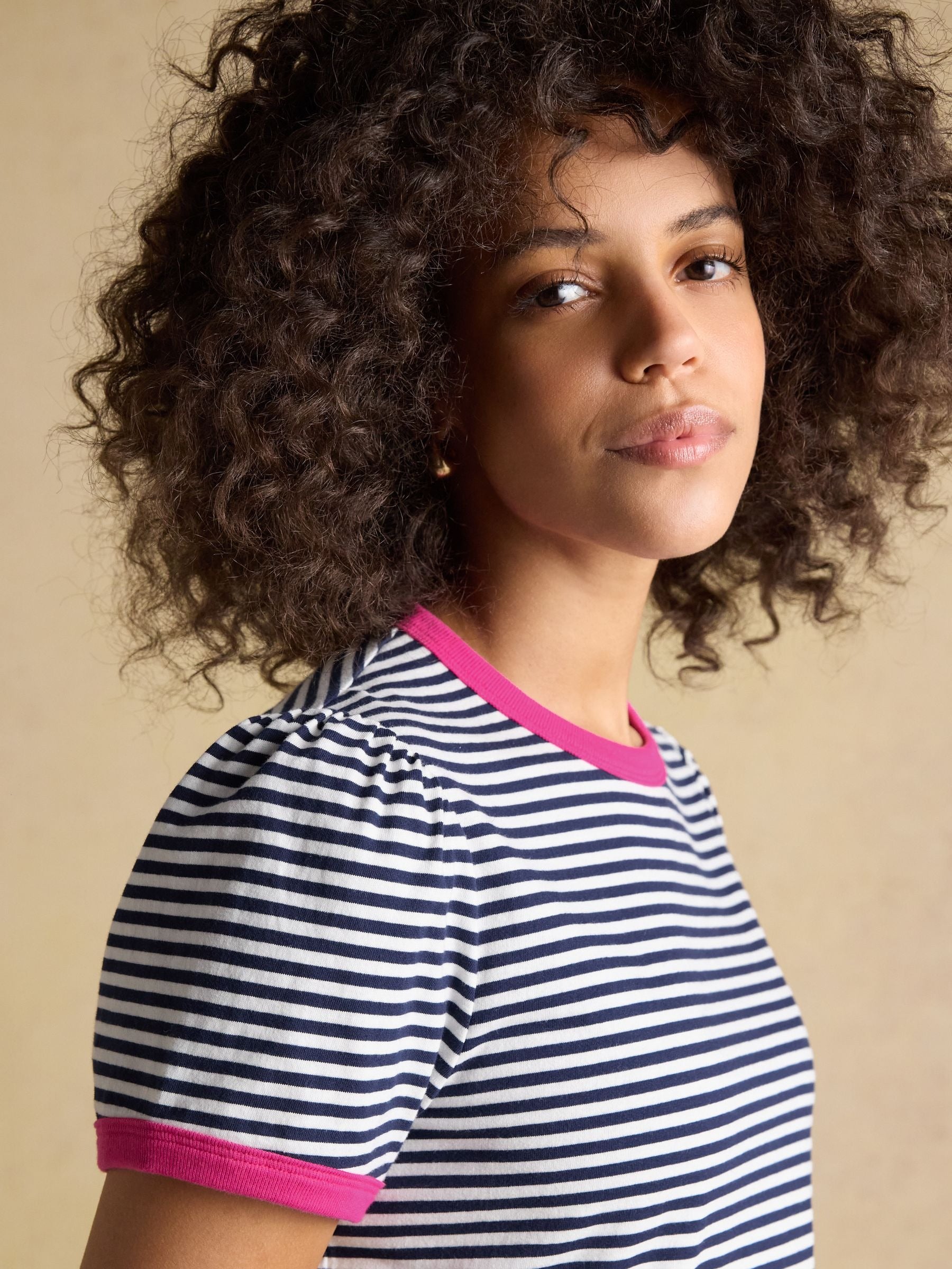 Erin Navy Stripe Short Sleeve Jersey T-Shirt