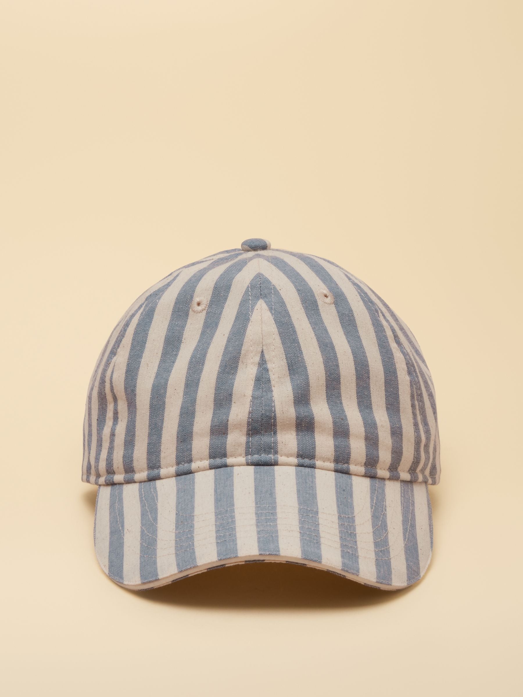Daley Stripe Blue Ecru Baseball Cap