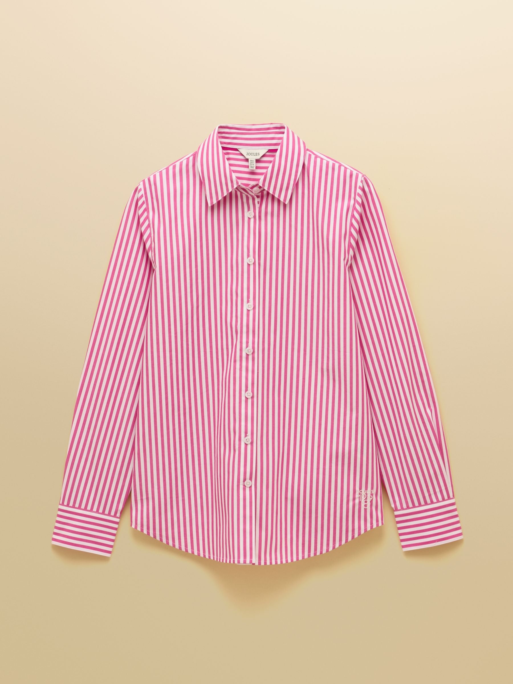 Classic Fit Pink Striped Poplin Shirt