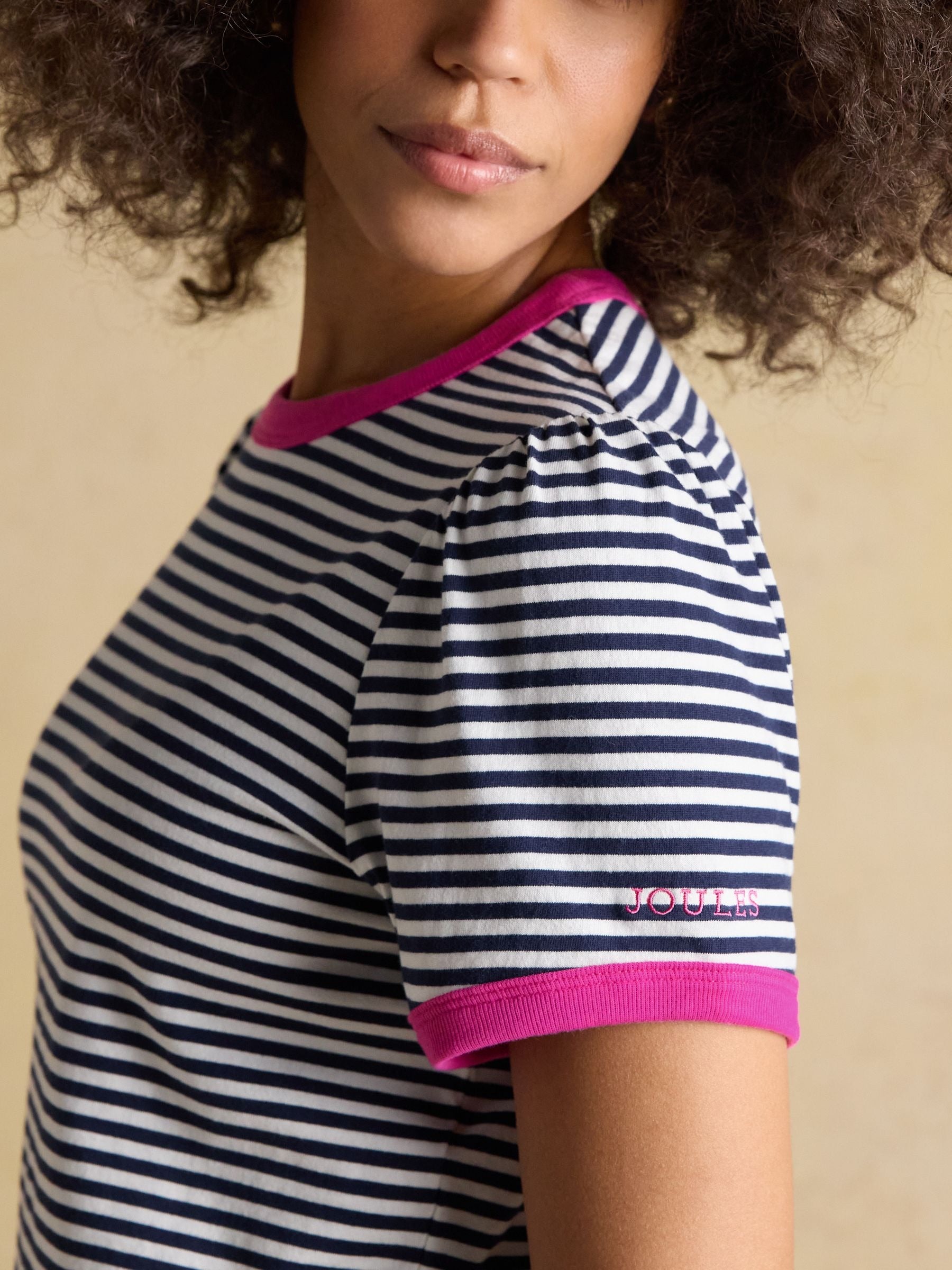 Erin Navy Stripe Short Sleeve Jersey T-Shirt