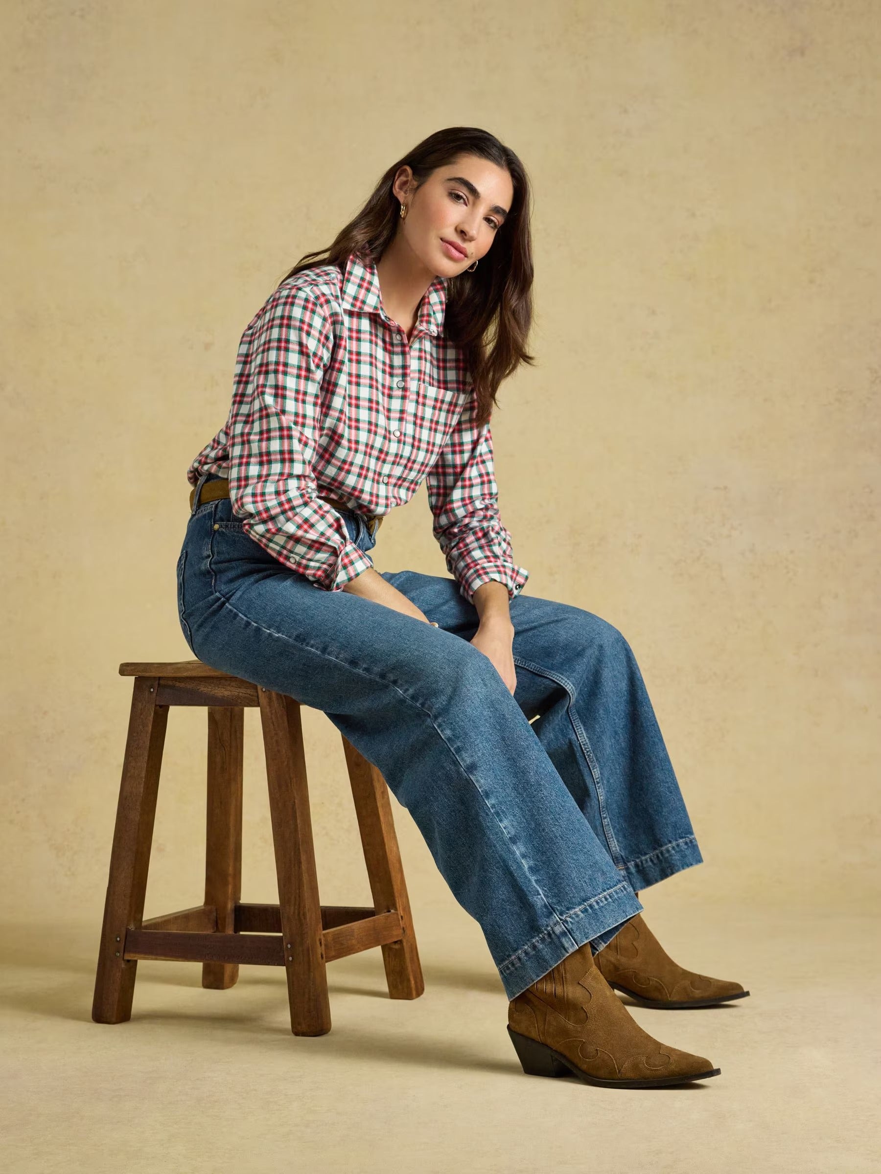 Brushed Red Check Boyfriend Fit Shirt
