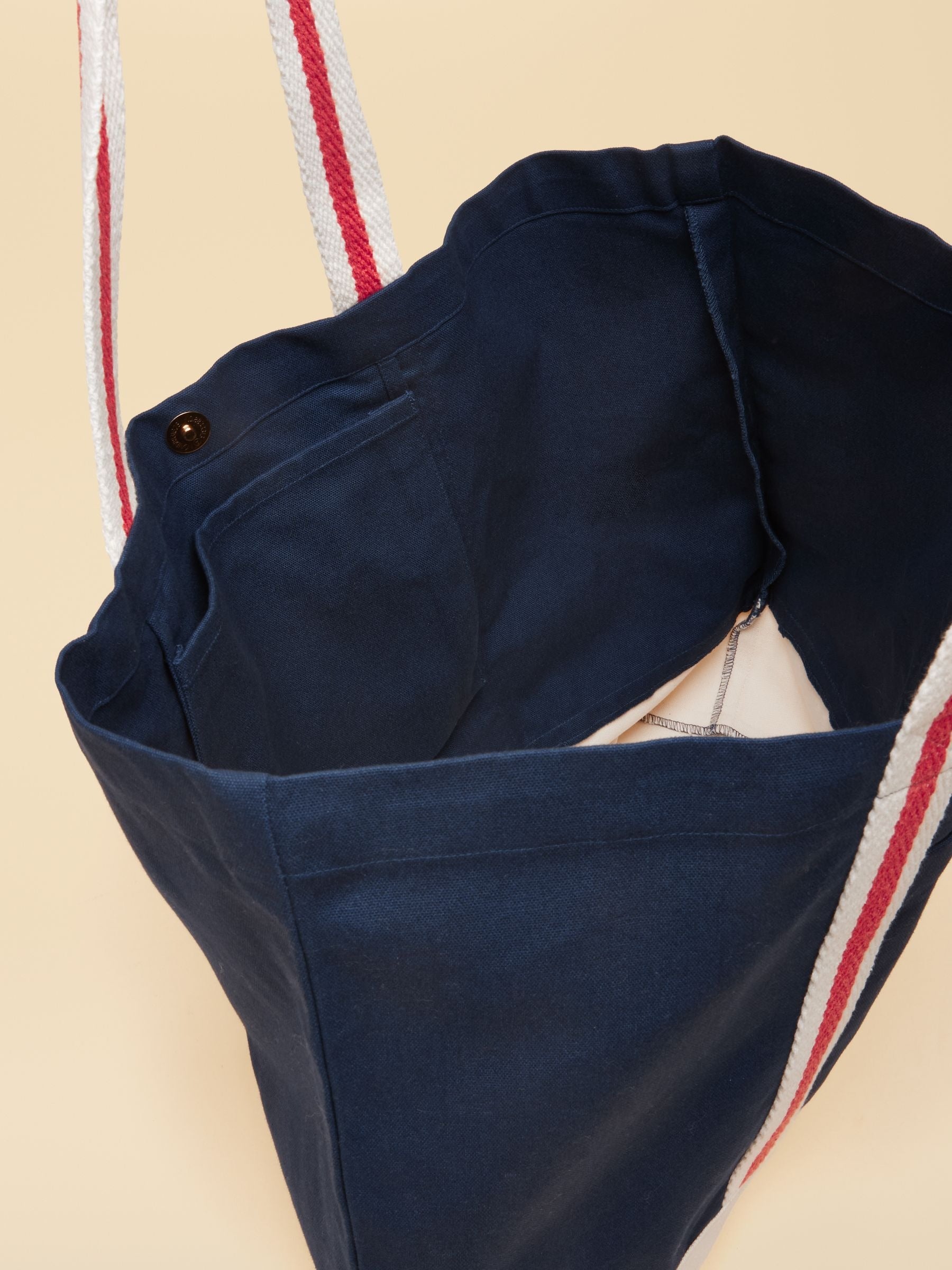 Promenade Navy Canvas Tote Bag