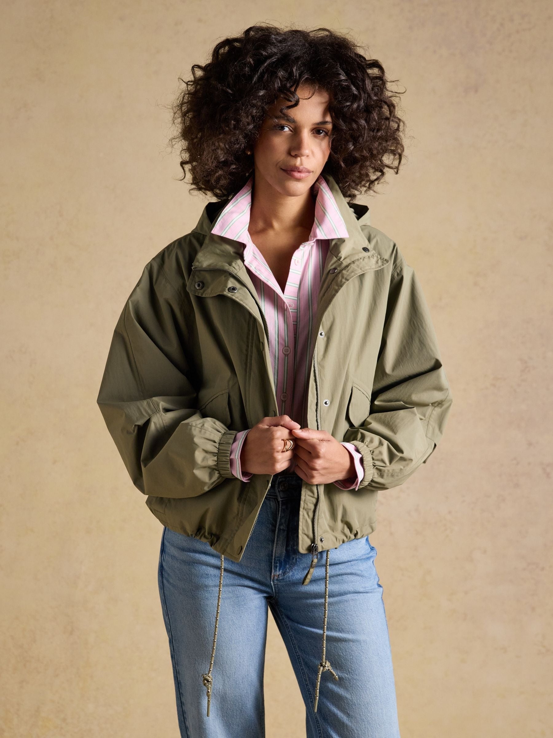 Hove Khaki Green Waterproof Windbreaker Jacket