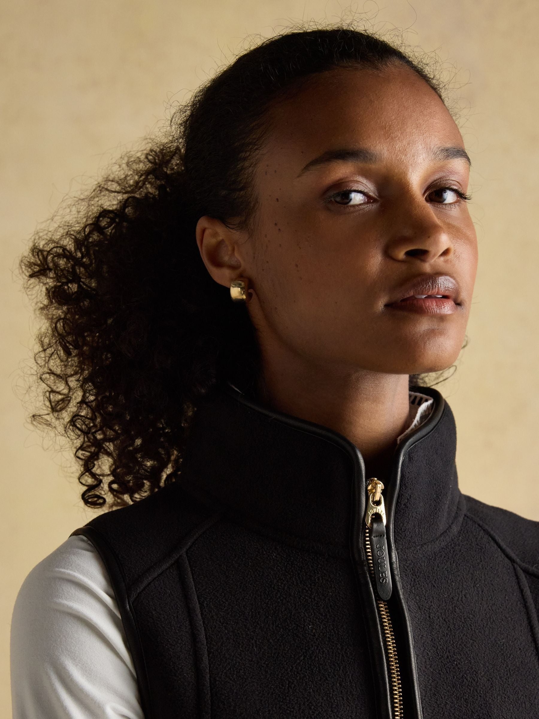 Heritage Black Regular Fleece Gilet