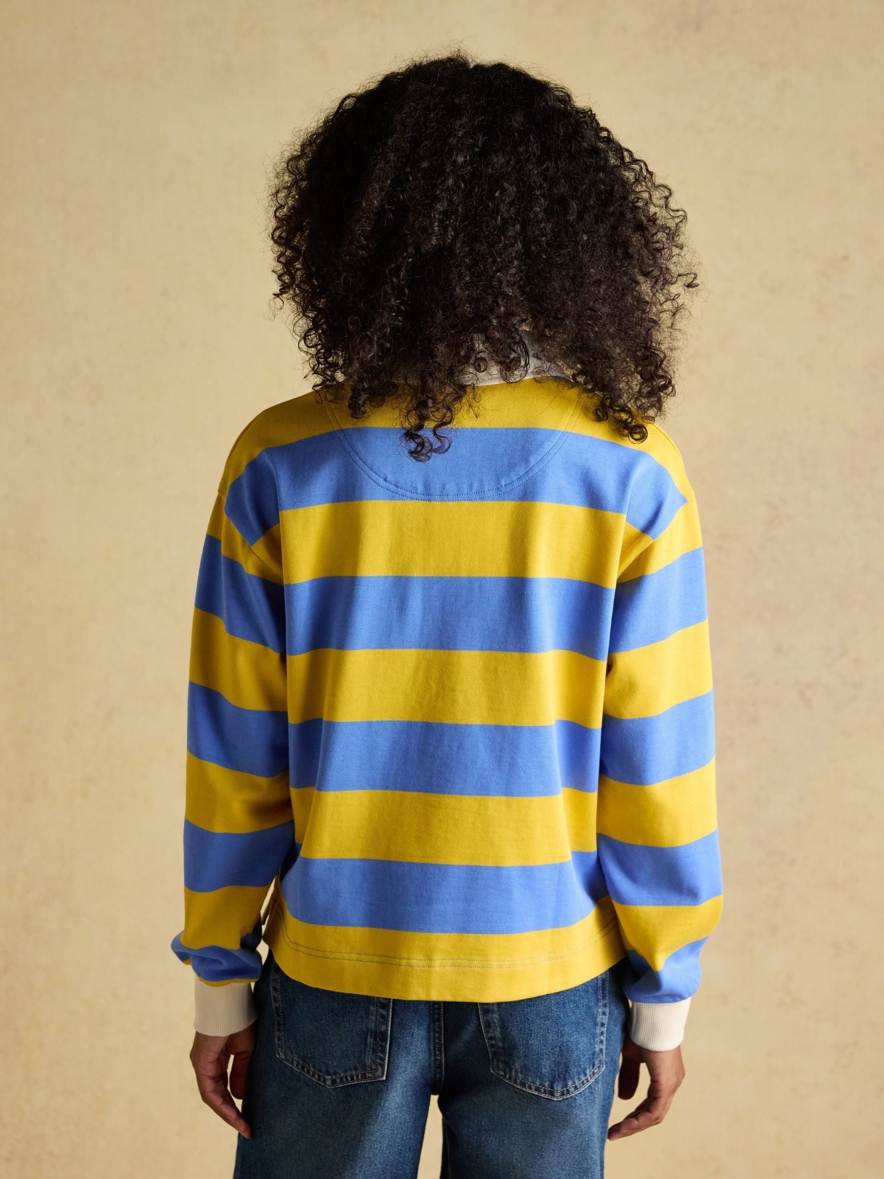 Lara Yellow & Blue Stripe Rugby Shirt