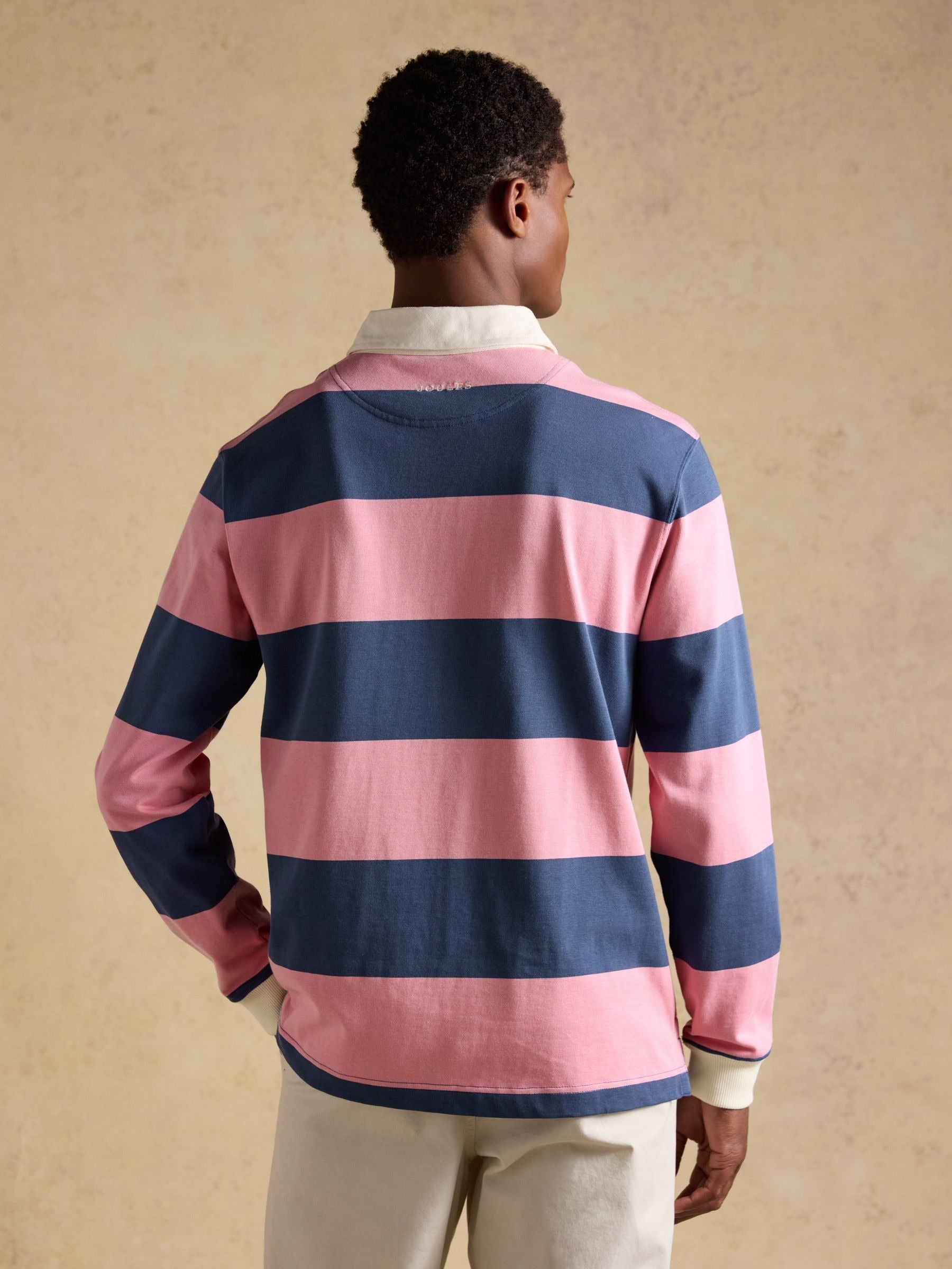 Pink/Blue Striped Long Sleeve Rugby Shirt