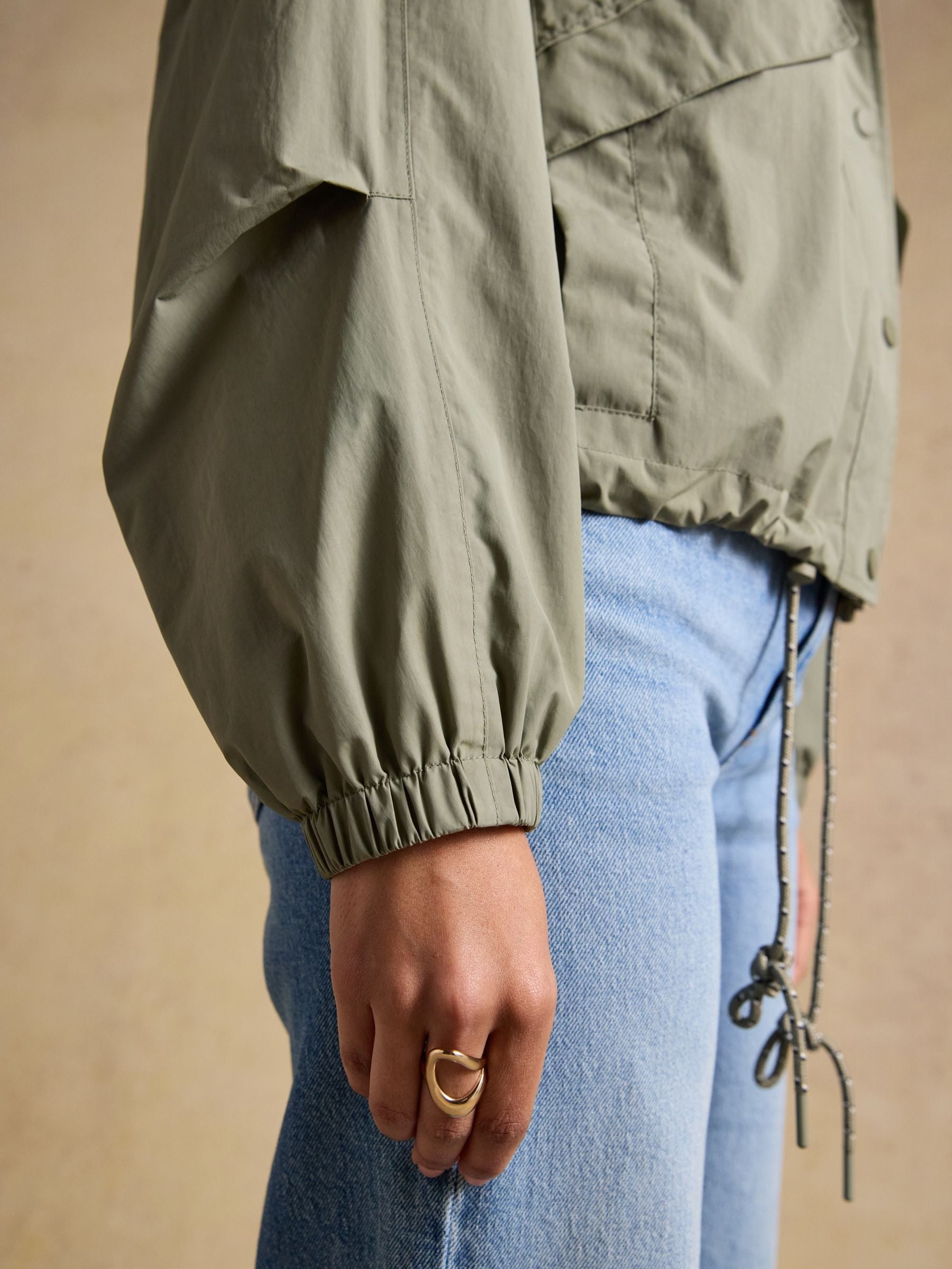 Hove Khaki Green Waterproof Windbreaker Jacket