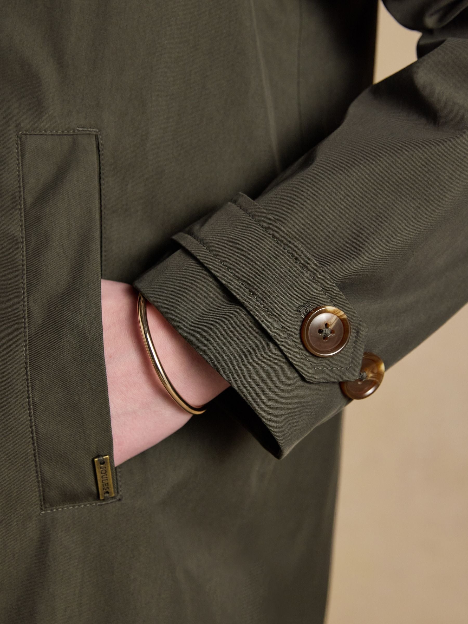 Rainmore Khaki Green Button Through Waterproof Raincoat