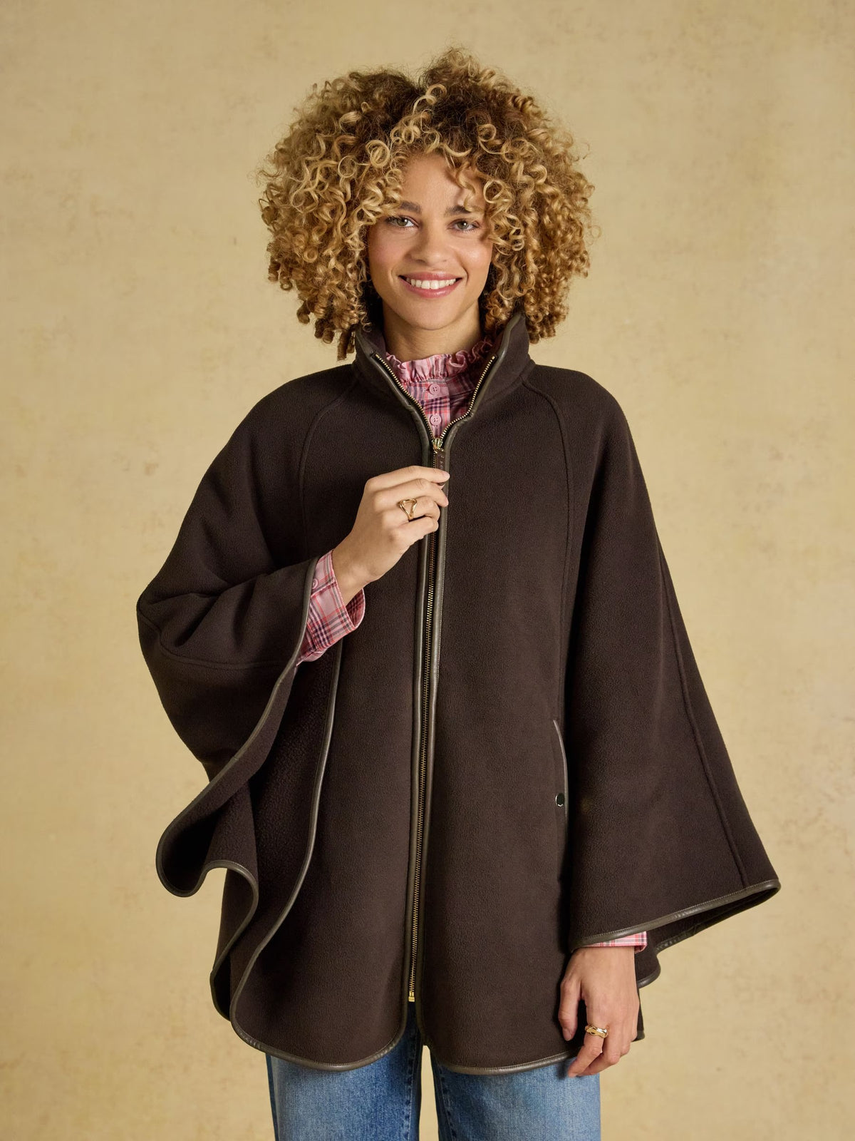 Heritage Chocolate Brown Longline Polar Fleece Cape