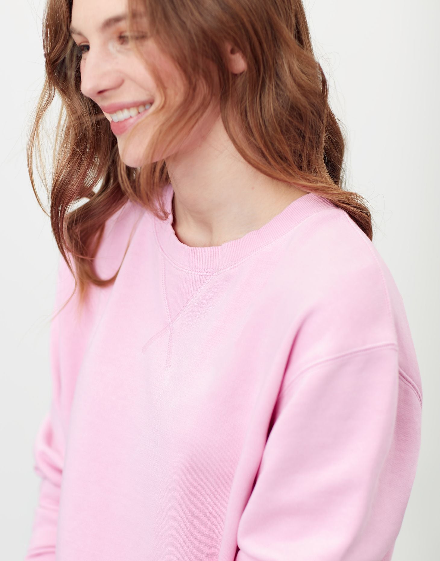 Women's Monique Dyed Crew Neck Sweatshirt - DAWN PINK