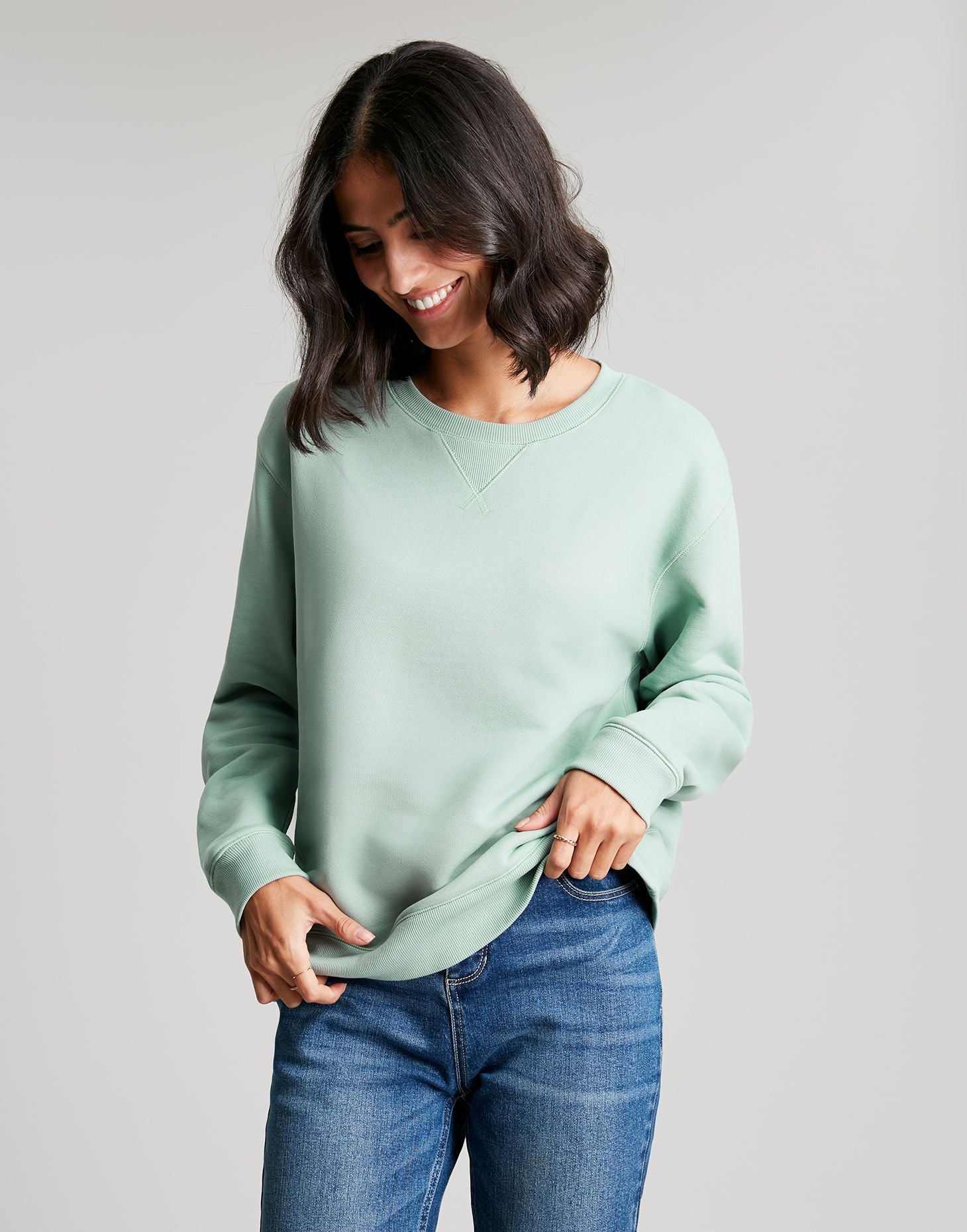 Women's Monique Dyed Crew Neck Sweatshirt - SOFT GREEN