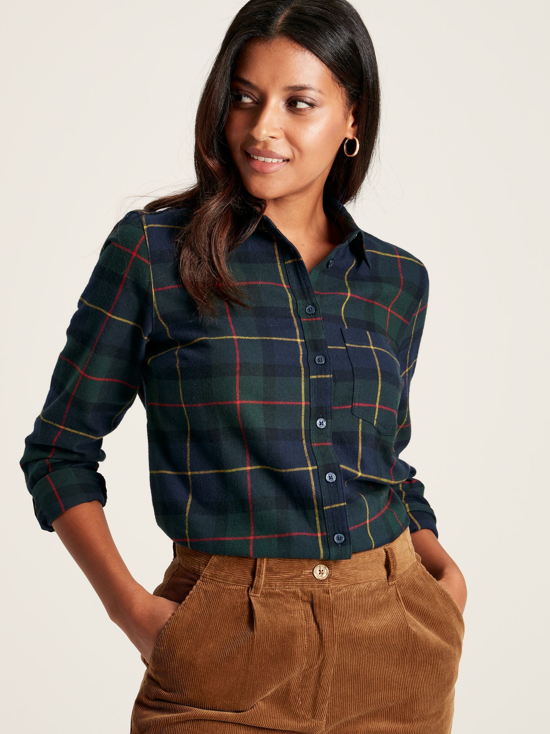 Lorena Brushed Shirt - Green Multi Check