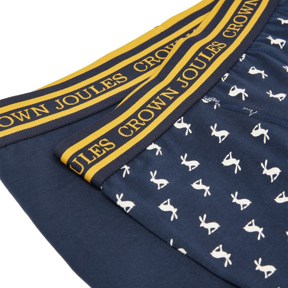 Men's Crown Joules Underwear 2 Pack - Hare French Navy Gold